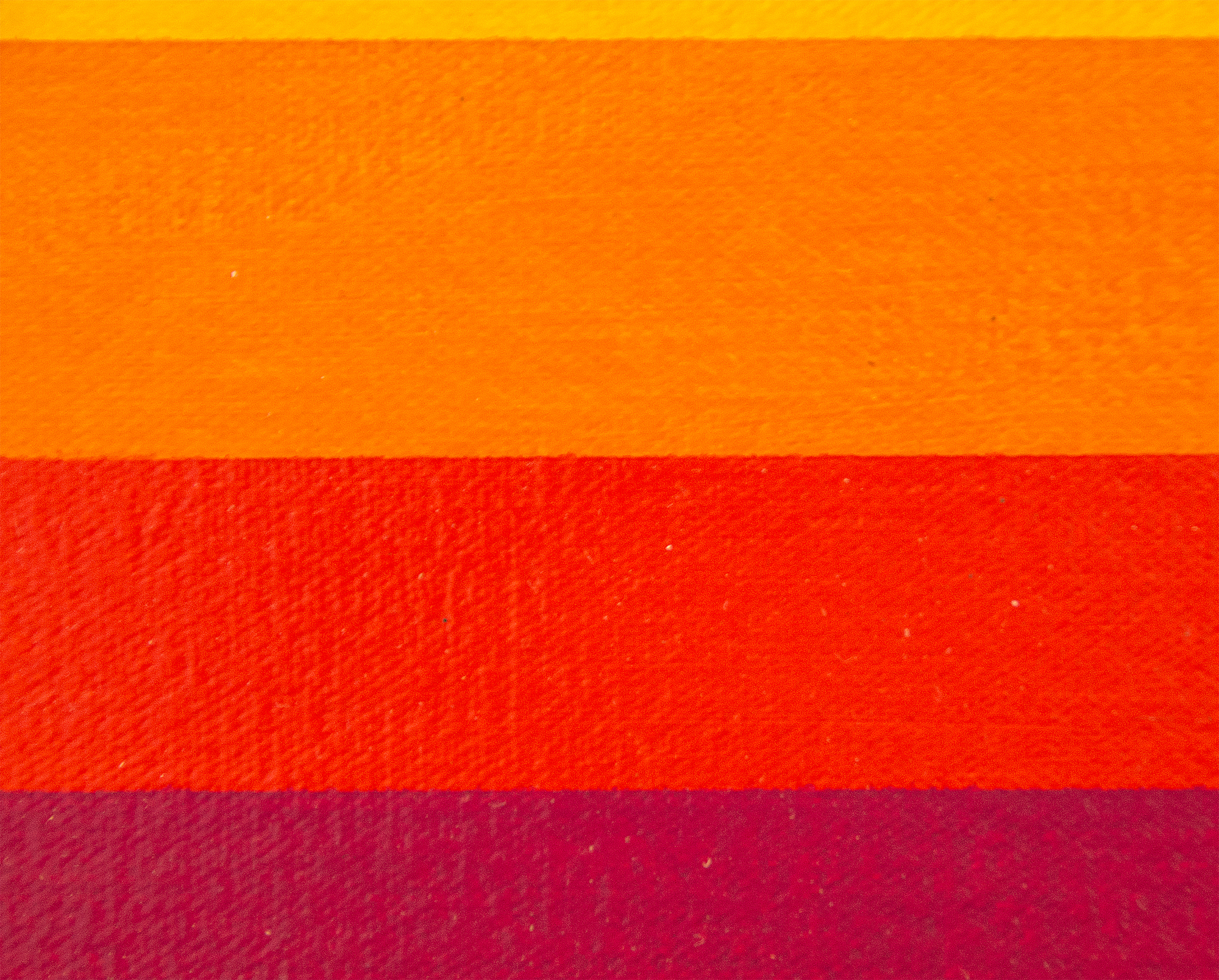 NORMAN ZAMMITT - North Wall North Wall was exhibited at the Getty Museum in the Pacific Standard Time exhibition tracing the history of art in L.A. from 1945 to 1980, which reignited interest in Light and Space and brought fresh eyes to the work of Norman Zammitt. For this piece, the artist measured the width of each band and created parabolic graphs to calculate the exacting color progression — not only for aesthetic precision, but also for emotional and spiritual effect. The colors seem to radiate as they shift from dark bands of black and blue to fiery yellows, oranges and reds. The hard edges of these bands bring to mind the school of L.A. artists who worked in geometric abstraction during the same period, predominantly the 1960s and ’70s, particularly Karl Benjamin's classic stripe paintings. But Zammitt’s ethereal pictures defy any such classification. His edges appear seamless — a moment in space frozen in time. The expanse evokes a sky in its full coastal California drama, although that was not necessarily the artist’s intention. Rather, he might have used these as an approach to the sublime — portal to a mystical realm. His late, longtime dealer, Joni Gordon of Newspace, suggested the exacting bands of brilliant color relate to Native Indian sand paintings.