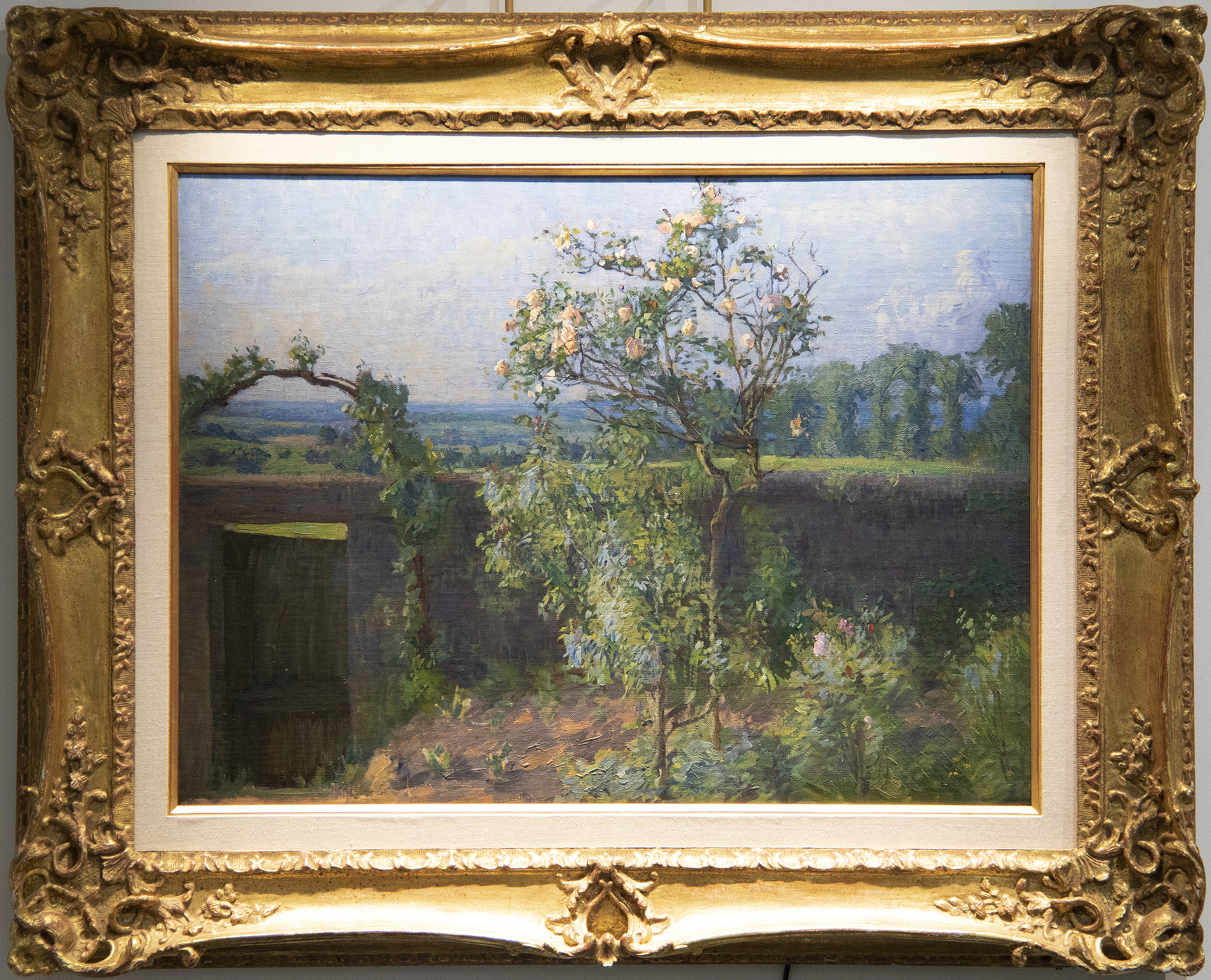 GUSTAVE CAILLEBOTTE - Vue du jardin de l’artiste et de la Vallée de I'Yerres - oil on canvas - 19 1/8 x 25 1/2 in.