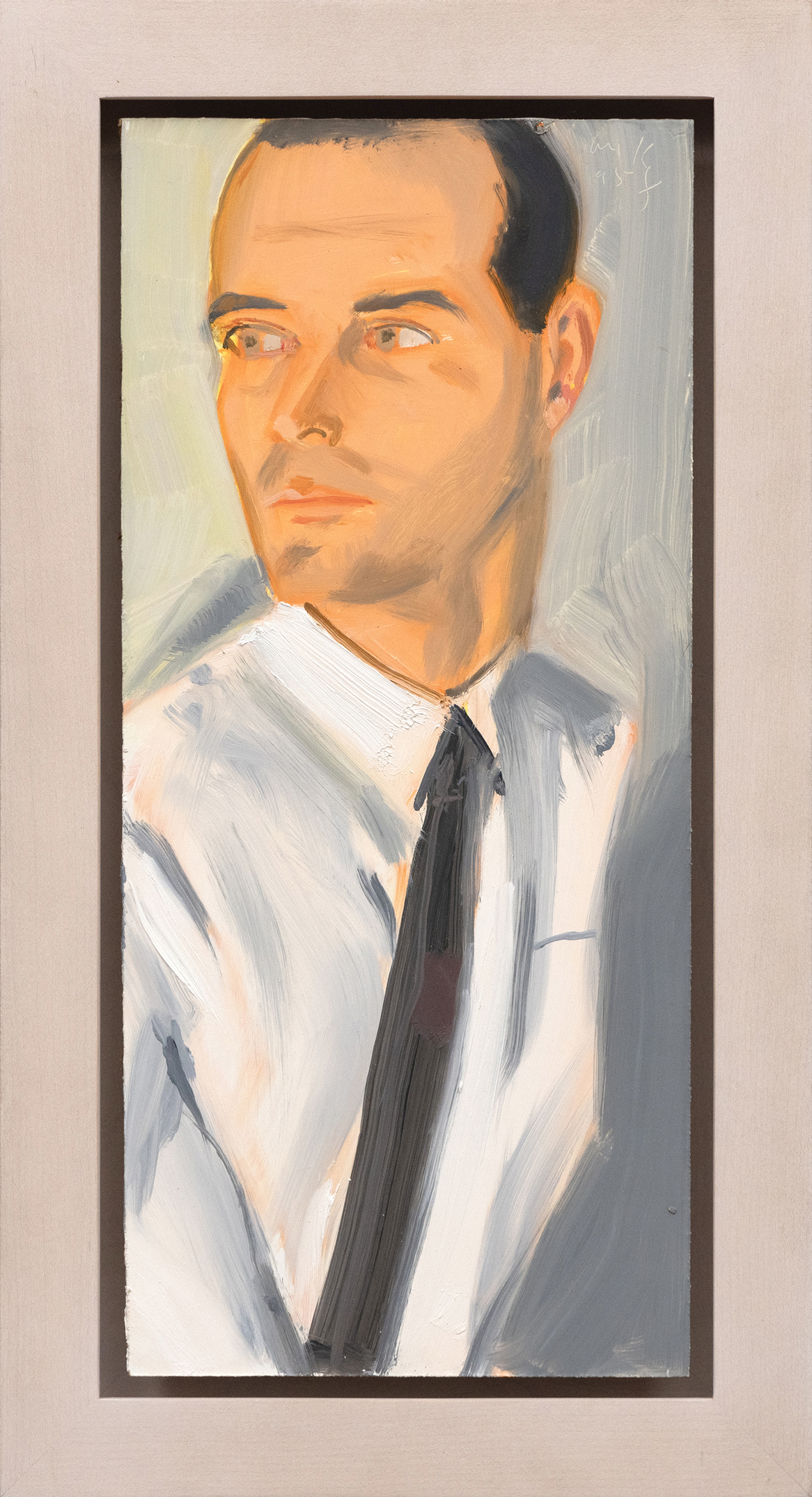 ALEX KATZ - Peter - huile sur panneau de masonite - 15 7/8 x 7 1/8 in.