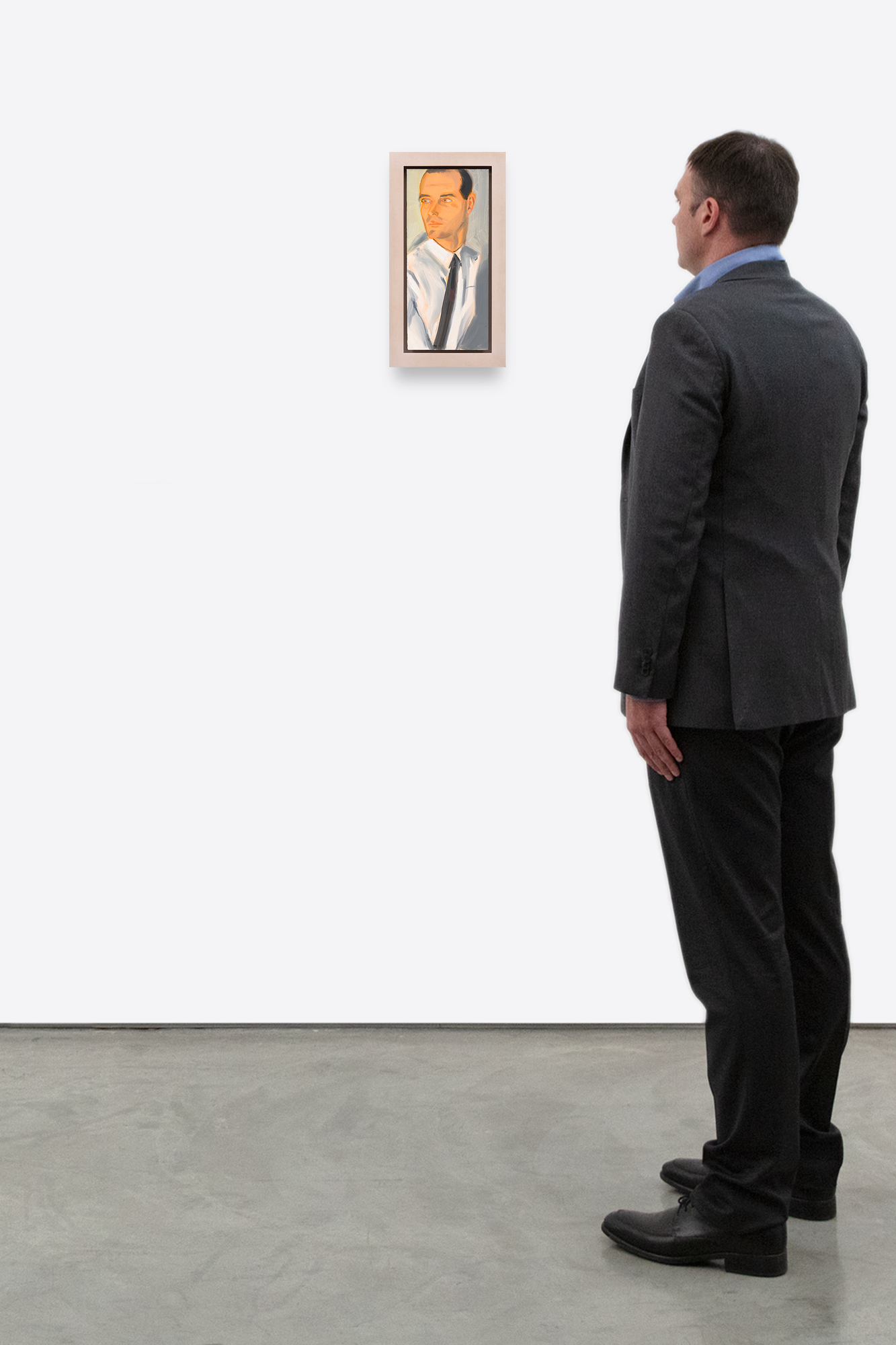 ALEX KATZ - Peter - 石板上的油画 - 15 7/8 x 7 1/8 英寸。