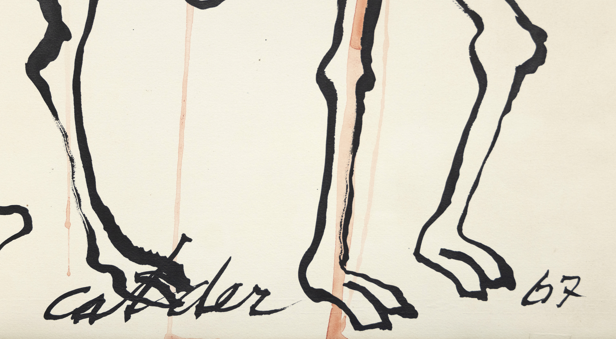 Well known for his candor and pragmatic sensibility, Alexander Calder was as direct, ingenious, and straight to the point in life as he was in his art. “Personnages”, for example, is unabashedly dynamic, a work that recalls his early love of the action of the circus as well as his insights into human nature. The character of “Personnages” suggests a spontaneous drawing-in-space, recalling his radical wire sculptures of the 1920s.<br>© 2023 Calder Foundation, New York / Artists Rights Society (ARS), New York