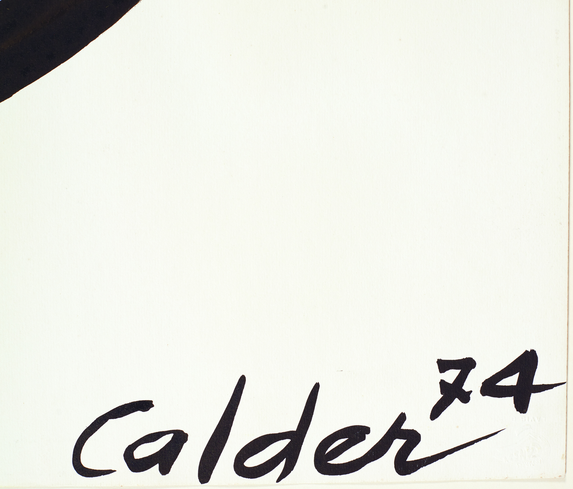 אלכסנדר קלדר - הספירלה הסגלגלה - גואש ודיו על נייר - 43 1/4 x 29 1/2 אינץ'.