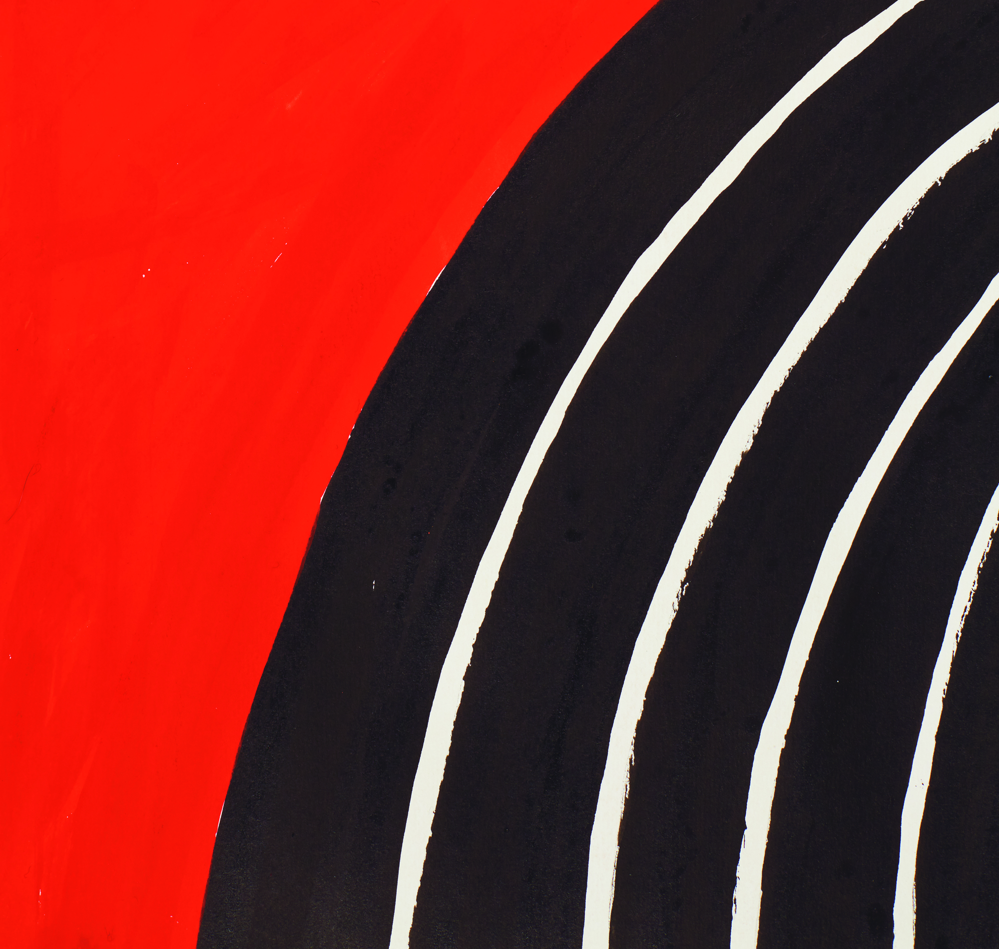 ALEXANDER CALDER - Die ovale Spirale - Gouache und Tinte auf Papier - 43 1/4 x 29 1/2 in.