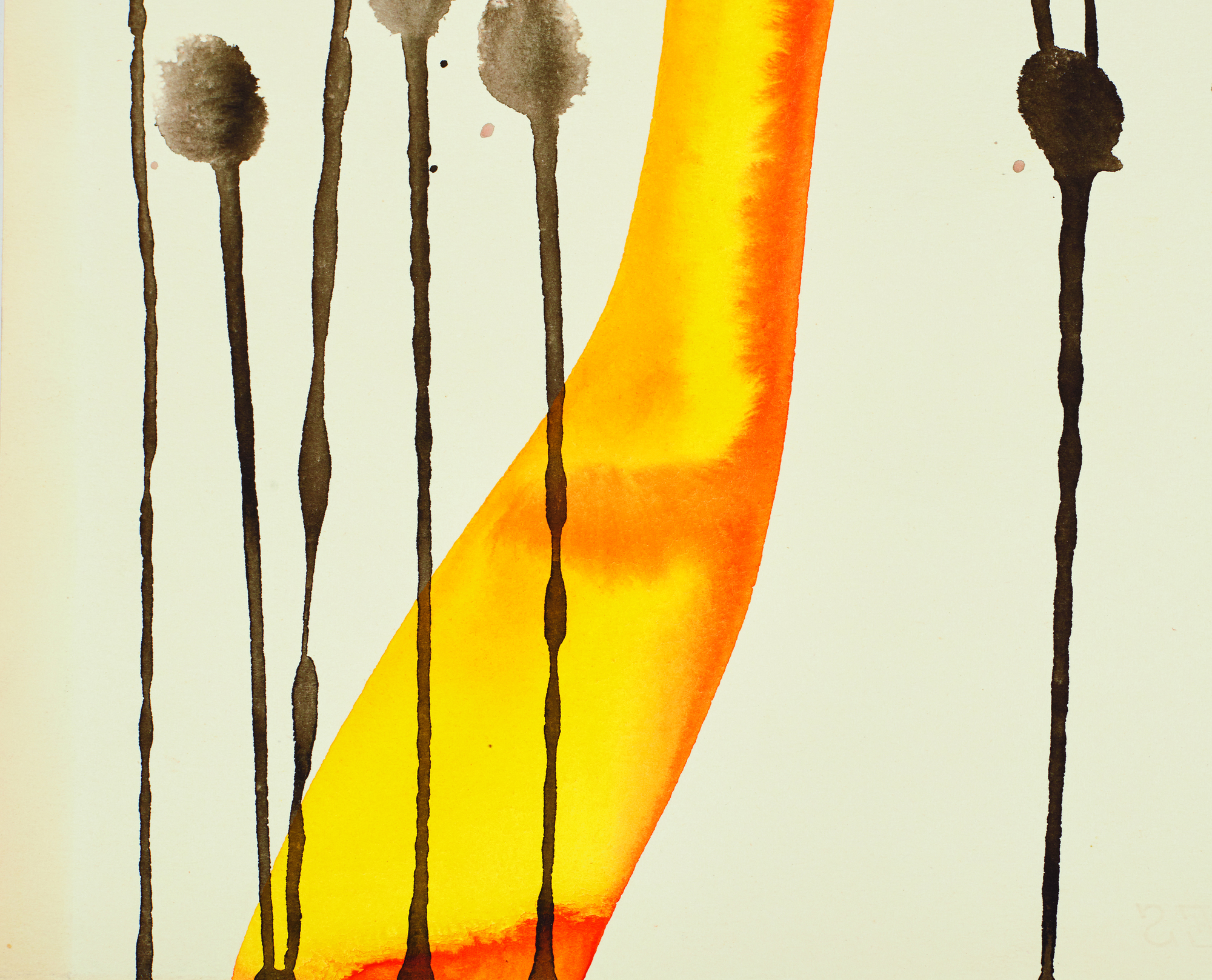 ALEXANDER CALDER - Huellas - gouache y tinta sobre papel - 29 3/8 x 41 1/8 in.