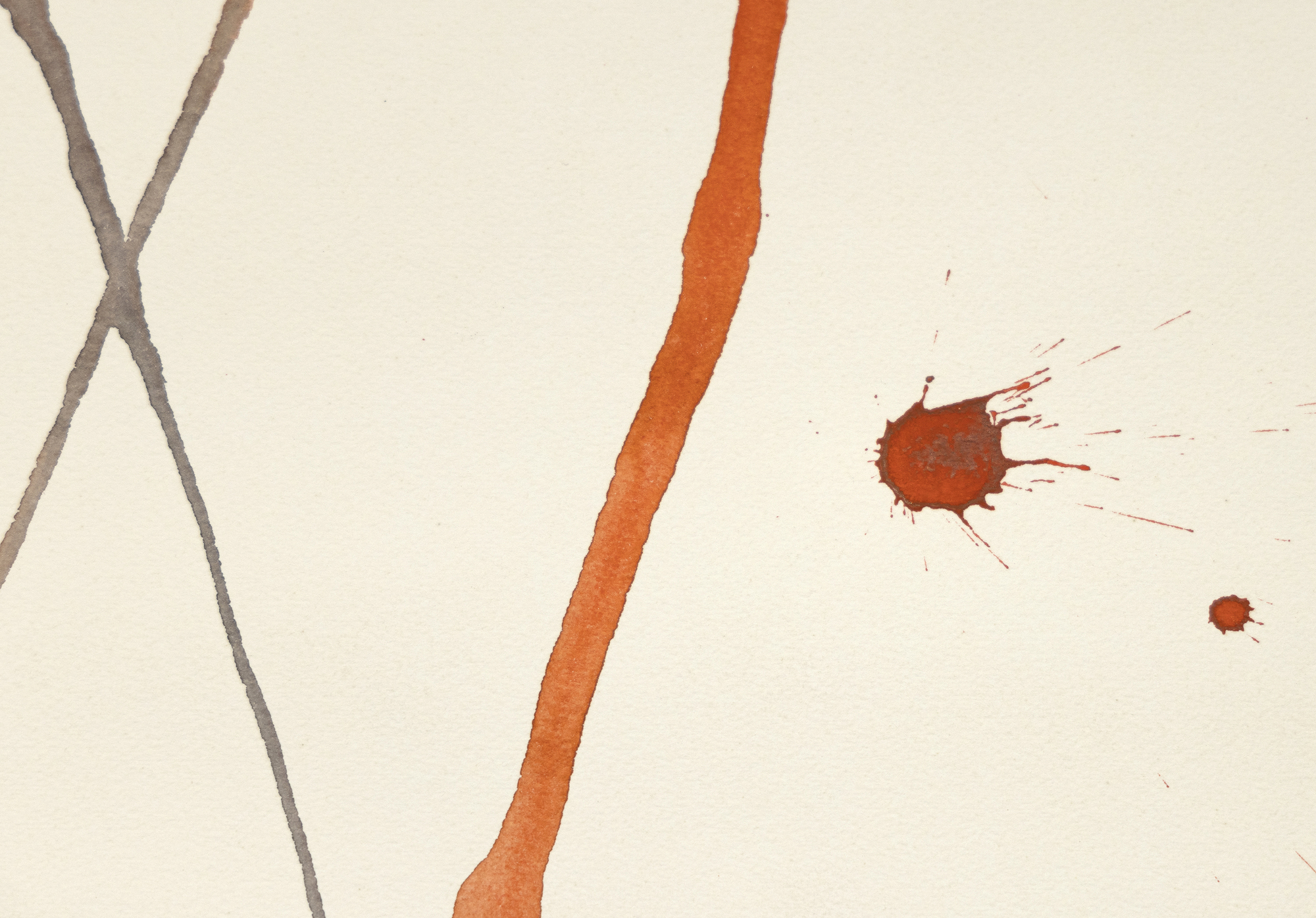 &quot;Wigwam rouge et jaune&quot;, una cautivadora pintura al gouache de Alexander Calder, es una vibrante exploración del diseño y el color. Dominada por un entramado de líneas diagonales que se cruzan cerca de su cúspide, la composición destila un equilibrio dinámico. Calder introduce un elemento de capricho con rombos rojos y amarillos, que infunden a la pieza un carácter lúdico y crean un ambiente festivo. Las bolas rojas en el vértice de las líneas inclinadas a la derecha evocan una impresión caprichosa, mientras que las esferas grises más pequeñas sobre las líneas inclinadas a la izquierda ofrecen contraste y equilibrio. La magistral fusión de simplicidad y elementos de diseño vitales de Calder hace de Wigwam rouge et jaune una delicia visual.