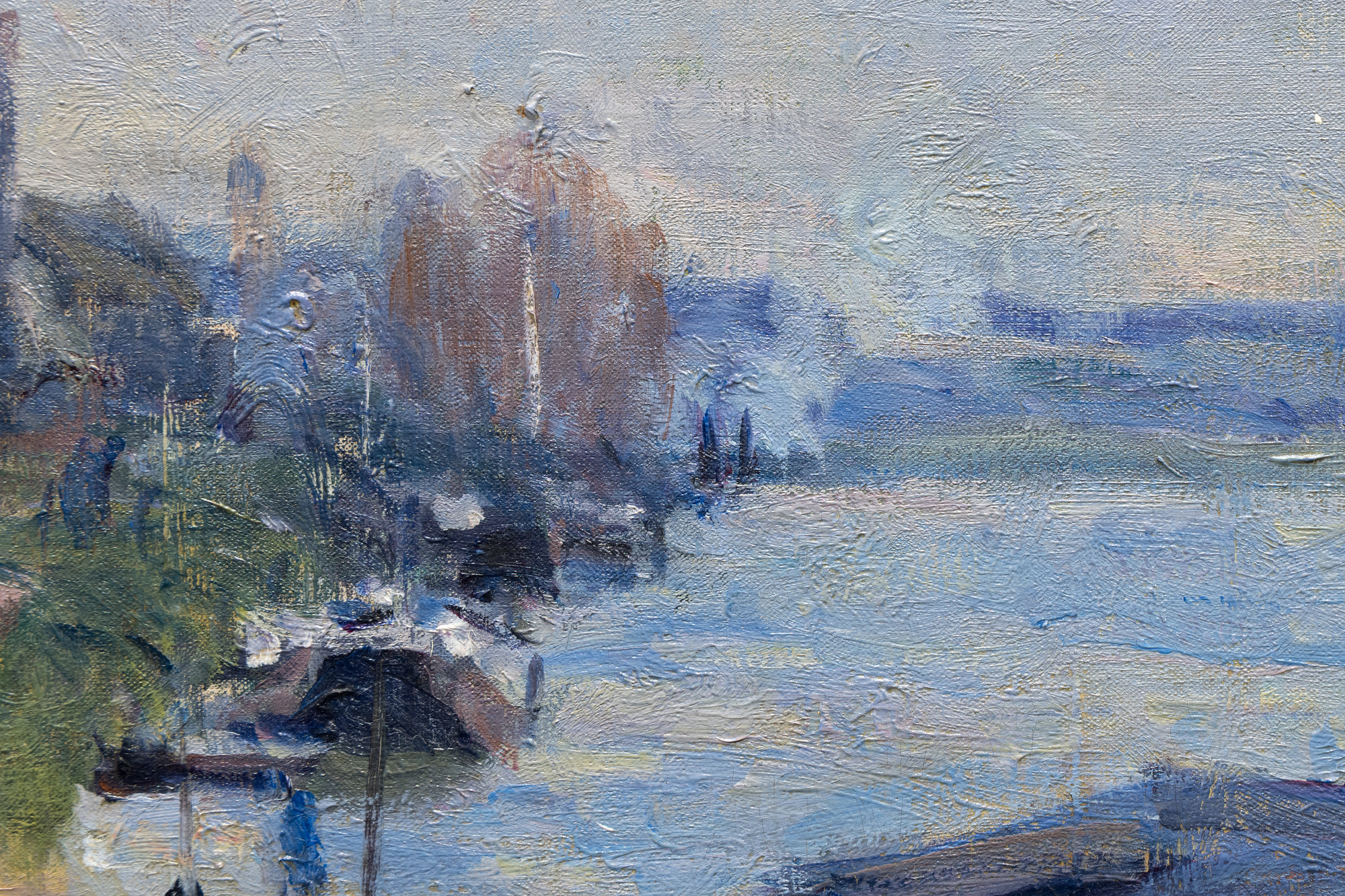 ALFRED SISLEY - Le Lavoir de Billancourt - oil on canvas - 20 x 25 5/8 in.