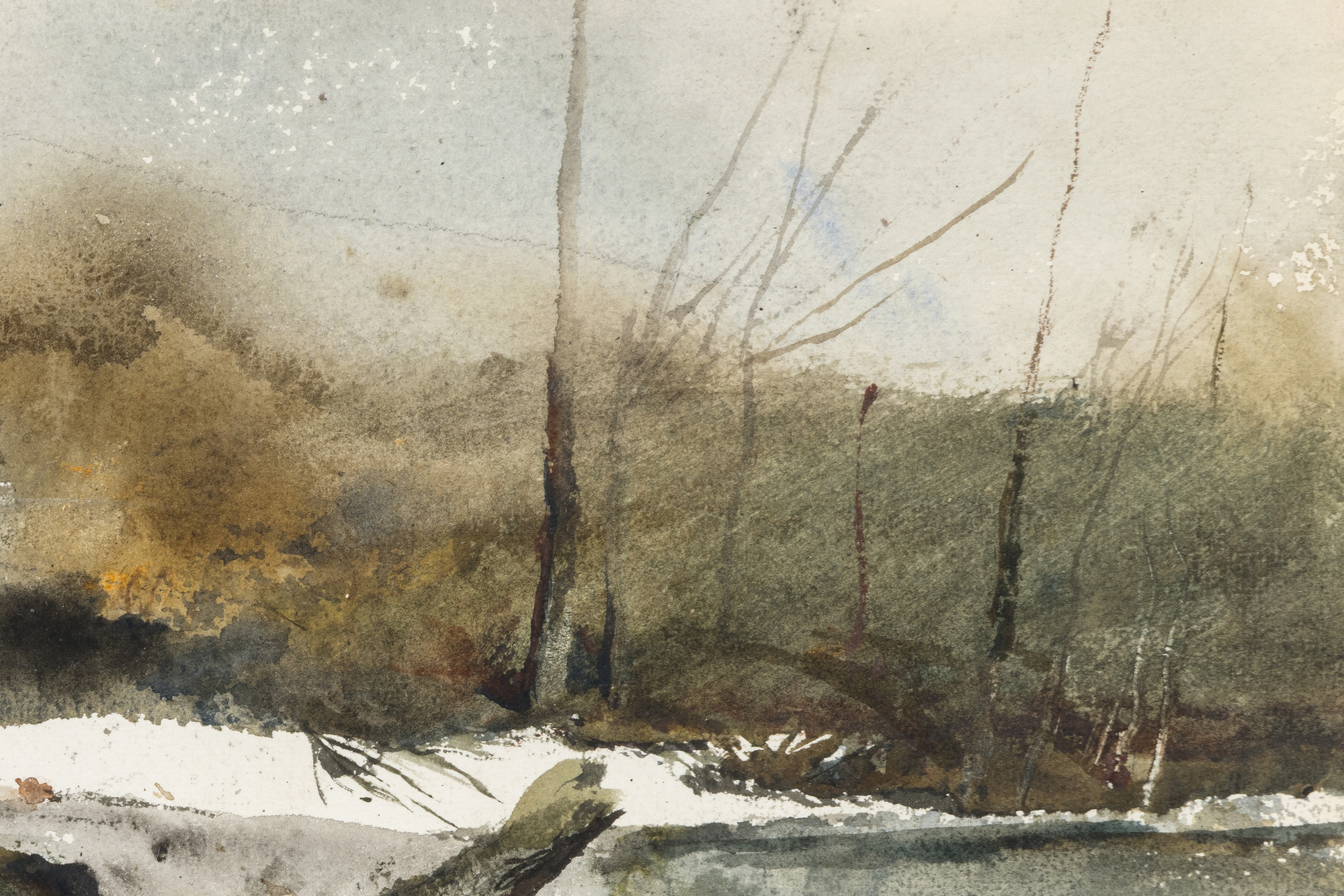 ANDREW WYETH - Upper Dam - watercolor - 13 1/2 x 19 1/2 in.