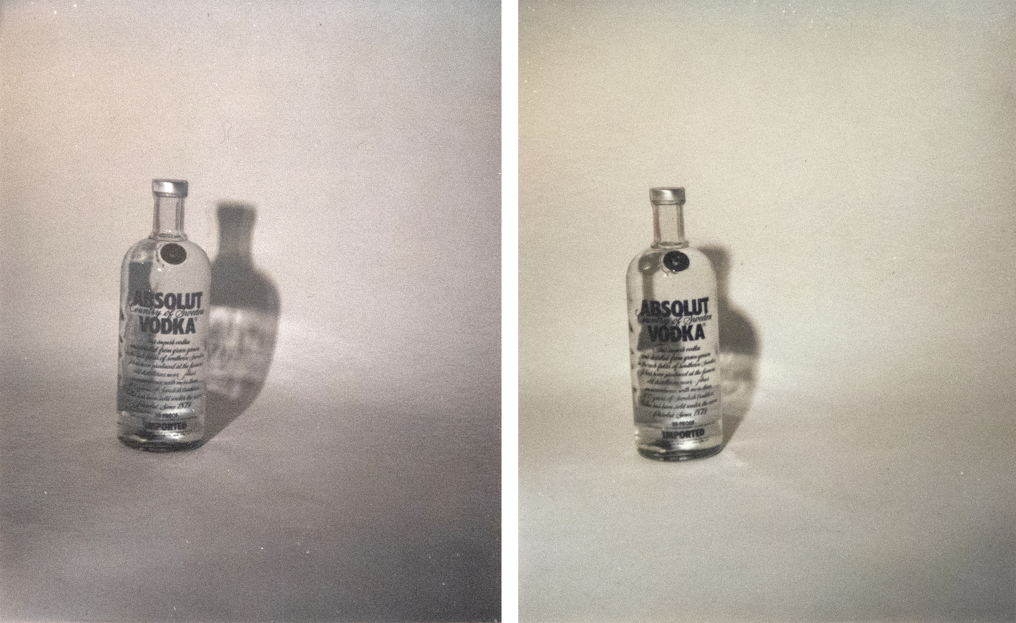 ANDY WARHOL - Absolute Vodka ANDY WARHOL - Absolute Vodka - Polaroid, Polacolor - 4 1/4 x 3 3/8 in. ea.