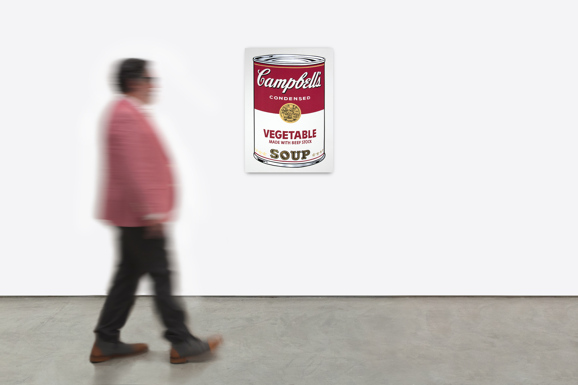 It is remarkable the speed with which the art world embraced Andy Warhol after July 1962 when his paintings of thirty-six paintings of Campbell's Soup Cans were displayed at The Ferus Gallery in Los Angeles. Among his last hand-painted works, Warhol soon discovered silkscreen, the medium with which he is most closely associated. Whereas the handcrafted soup-can paintings look mechanically produced, the silkscreen was a mechanical and commercial process that enabled Warhol to produce unlimited precise repetitions and variations of key subjects. As one of the 32 original varieties, Vegetable remains a pop culture phenomenon, turning up on everything from plates and mugs to neckties, t-shirts, and surfboards.