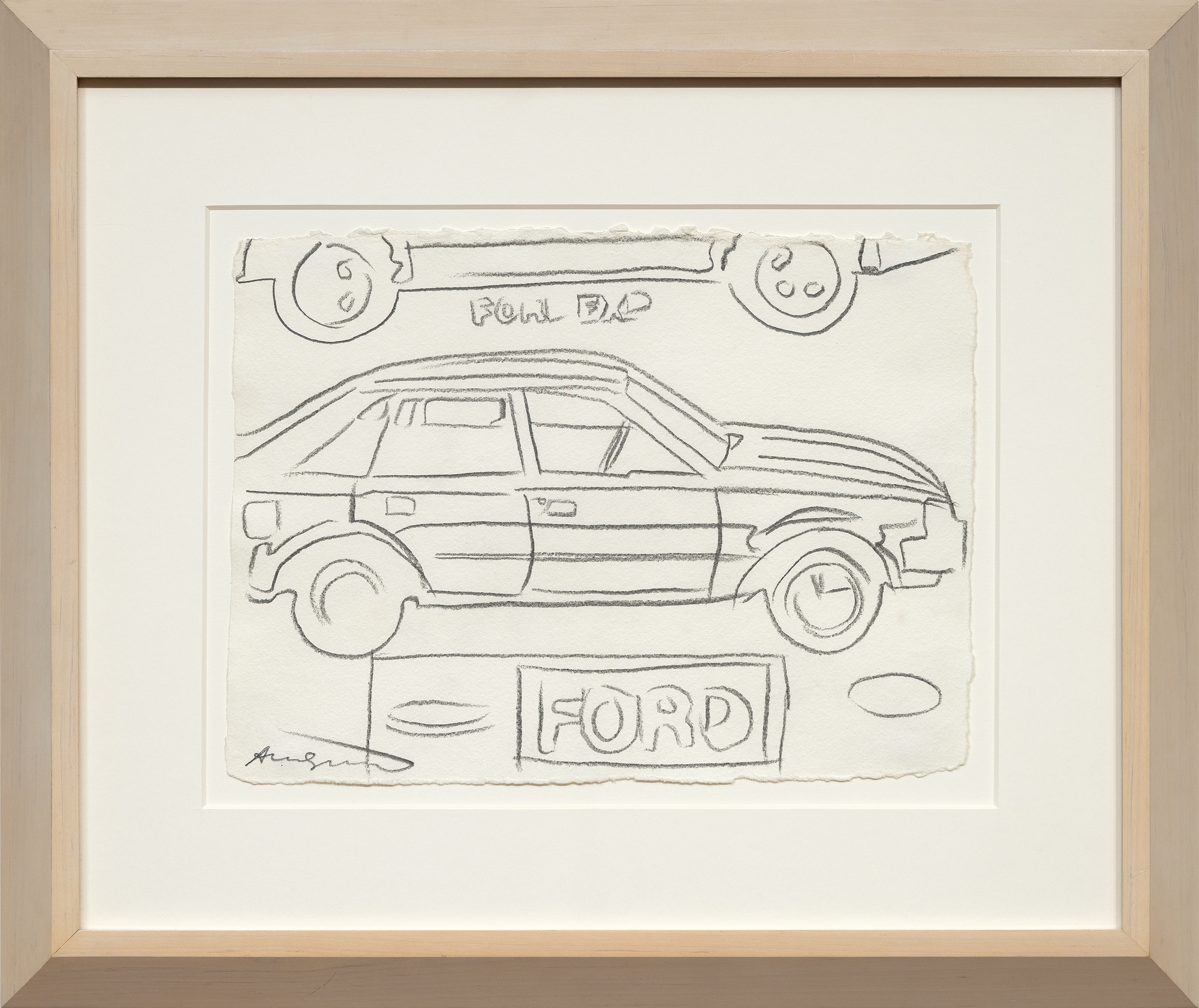 ANDY WARHOL - Ford car - graphite on paper - 11 1/2  x 15 3/4 in.