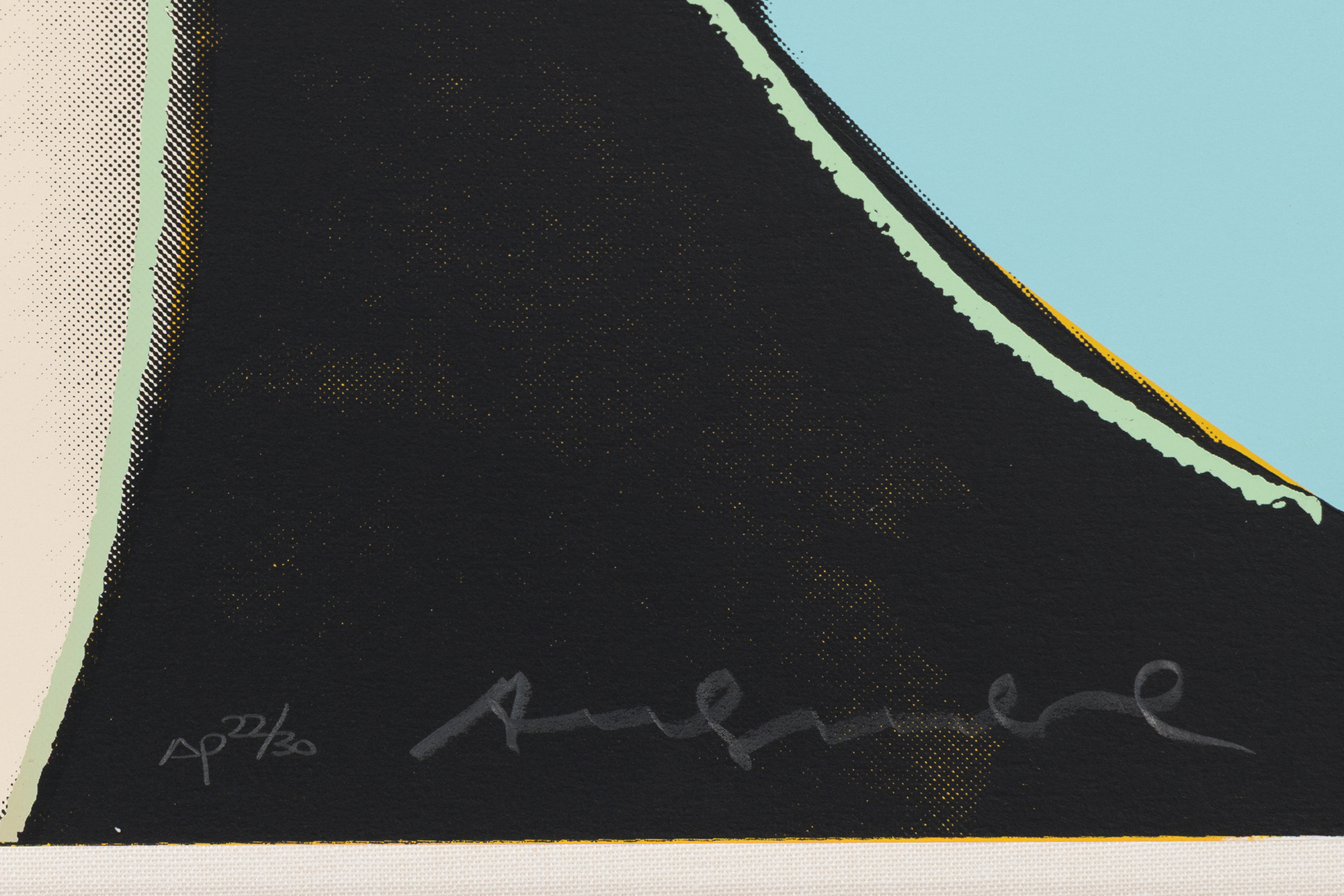 ANDY WARHOL - Grace Kelly <div><font face=Lato size=3>Andy Warhol’s <em>Grace Kelly</em> (1984) is a dazzling screenprint that immortalizes one of Hollywood’s most iconic stars, who later became Princess of Monaco. This impression, one of 30 artist’s proofs aside from the regular edition of 225, depicts Kelly with radiant canary yellow hair set against a turquoise ground. Her face, rendered through Warhol’s crisp silkscreened contours, is at once immediately recognizable and transformed into a bold graphic emblem. </font></div>
<br>
<br><div><font face=Lato size=3> </font></div>
<br>
<br><div><font face=Lato size=3>The image is based on a film still from<em> Fourteen Hours</em> (1951), Kelly’s screen debut, which Warhol reimagines through his signature Pop sensibility. By isolating and intensifying her features with vibrant color contrasts, he heightens both the glamour of the actress and the constructed nature of celebrity imagery. The turquoise background vibrates against Kelly’s luminous hair, underscoring Warhol’s mastery of color as a tool of both allure and abstraction. </font></div>
<br>
<br><div><font face=Lato size=3> </font></div>
<br>
<br><div><font face=Lato size=3>Created during a period when Warhol was revisiting the great icons of his earlier career, <em>Grace Kelly</em> encapsulates his fascination with beauty, fame, and cultural mythmaking. The work distills Kelly’s presence into a timeless symbol—simultaneously a celebration of her cinematic allure and a meditation on the transformation of star into legend. </font></div>
<br>
<br><div><font face=Lato size=3> </font></div>
<br>
<br><div><font face=Lato size=3> </font></div>