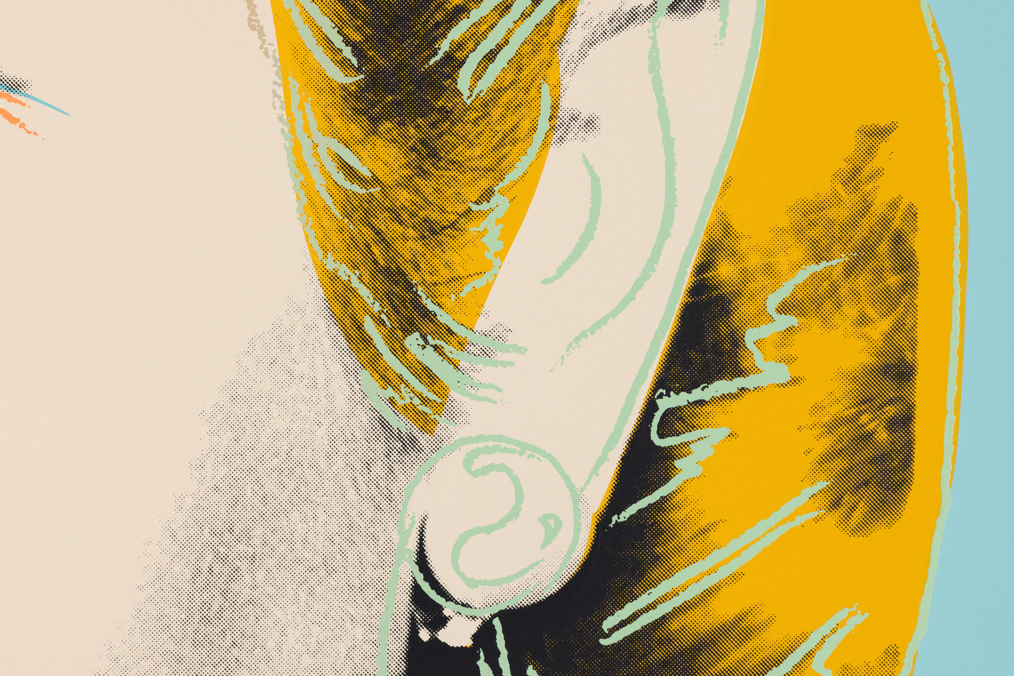 ANDY WARHOL - Grace Kelly <div><font face=Lato size=3>Andy Warhol’s <em>Grace Kelly</em> (1984) is a dazzling screenprint that immortalizes one of Hollywood’s most iconic stars, who later became Princess of Monaco. This impression, one of 30 artist’s proofs aside from the regular edition of 225, depicts Kelly with radiant canary yellow hair set against a turquoise ground. Her face, rendered through Warhol’s crisp silkscreened contours, is at once immediately recognizable and transformed into a bold graphic emblem. </font></div>
<br>
<br><div><font face=Lato size=3> </font></div>
<br>
<br><div><font face=Lato size=3>The image is based on a film still from<em> Fourteen Hours</em> (1951), Kelly’s screen debut, which Warhol reimagines through his signature Pop sensibility. By isolating and intensifying her features with vibrant color contrasts, he heightens both the glamour of the actress and the constructed nature of celebrity imagery. The turquoise background vibrates against Kelly’s luminous hair, underscoring Warhol’s mastery of color as a tool of both allure and abstraction. </font></div>
<br>
<br><div><font face=Lato size=3> </font></div>
<br>
<br><div><font face=Lato size=3>Created during a period when Warhol was revisiting the great icons of his earlier career, <em>Grace Kelly</em> encapsulates his fascination with beauty, fame, and cultural mythmaking. The work distills Kelly’s presence into a timeless symbol—simultaneously a celebration of her cinematic allure and a meditation on the transformation of star into legend. </font></div>
<br>
<br><div><font face=Lato size=3> </font></div>
<br>
<br><div><font face=Lato size=3> </font></div>