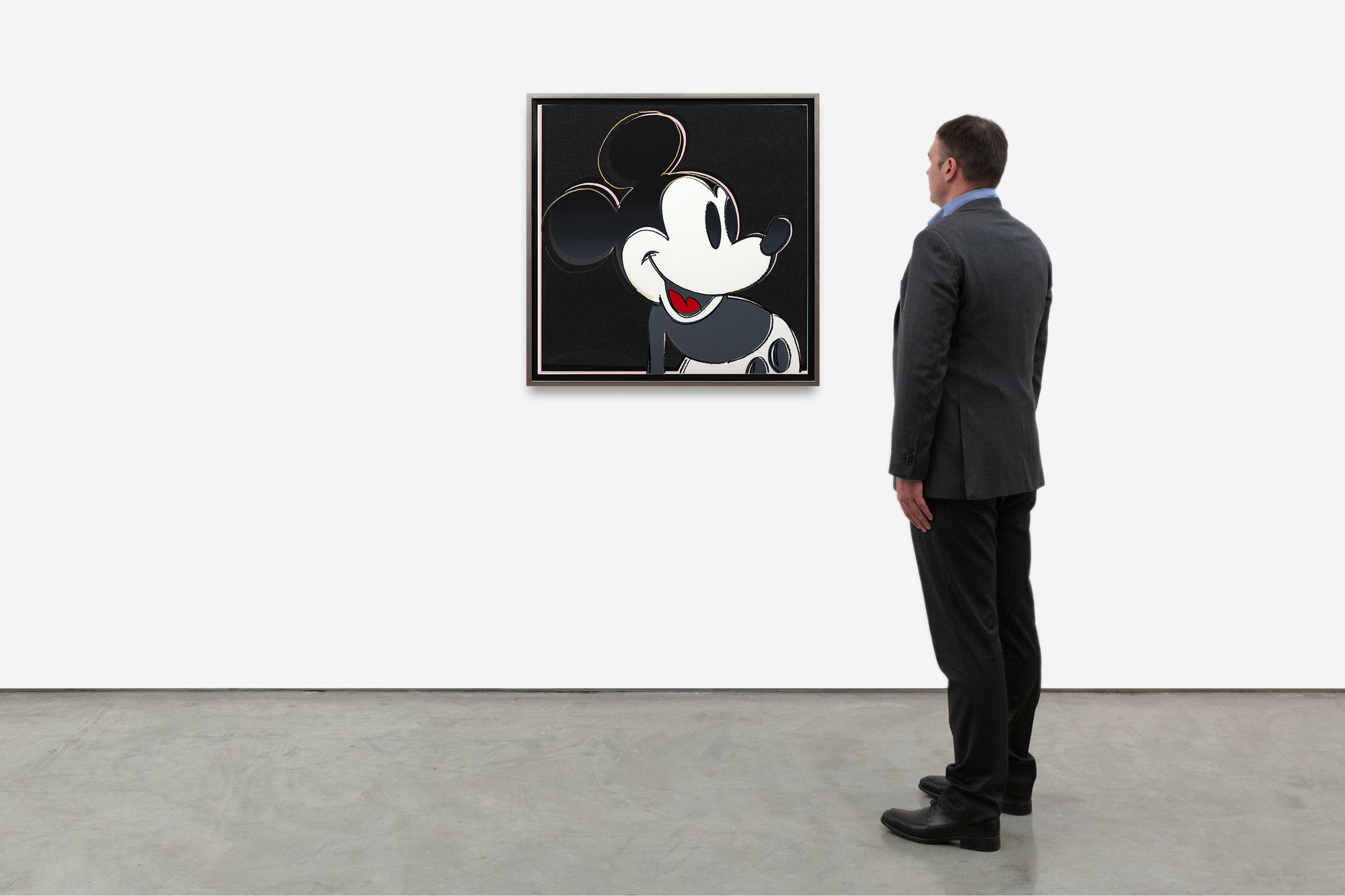 ANDY WARHOL - Mickey (II.265) - ダイヤモンドダスト入りスクリーンプリント - 38 x 38 in.