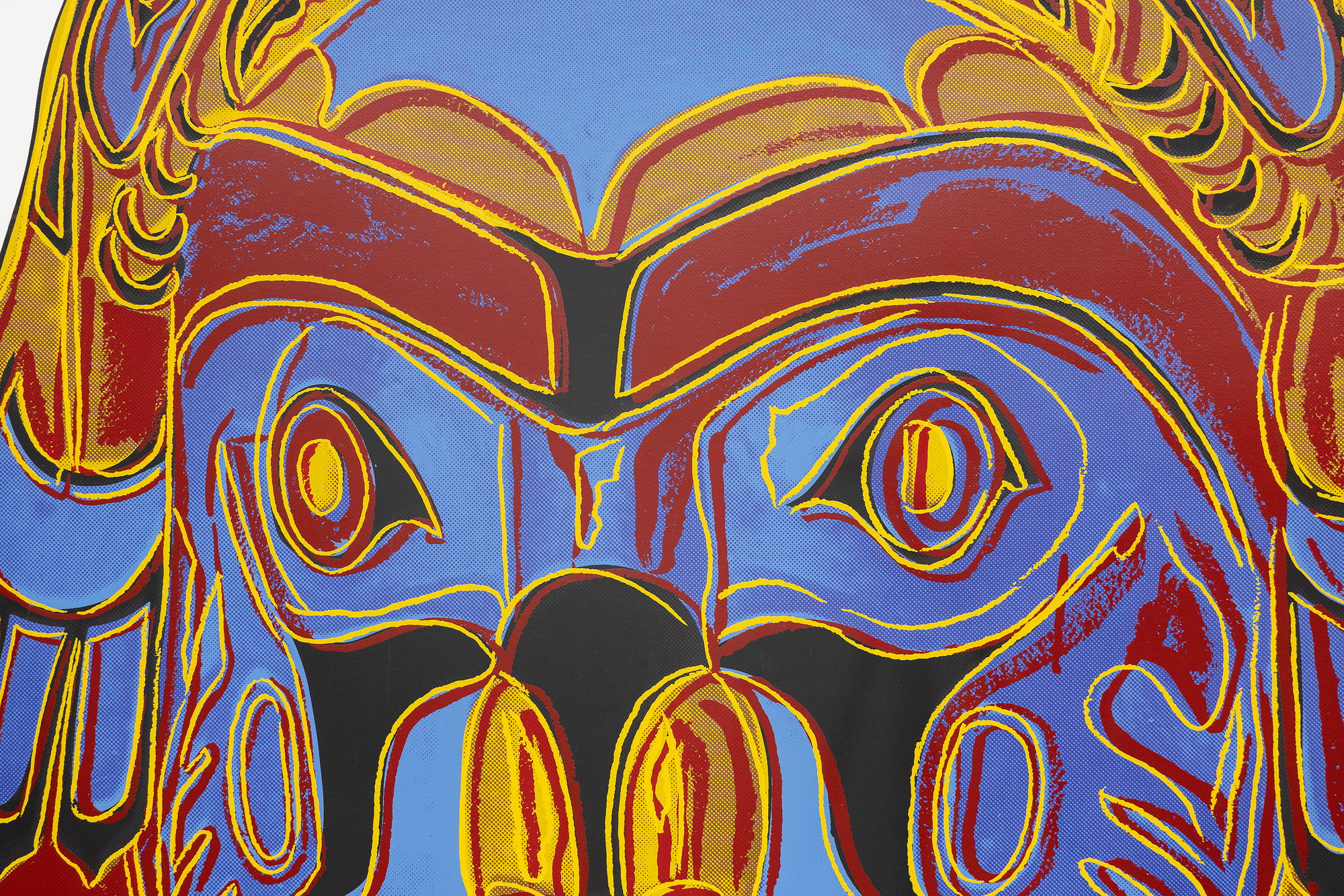 ANDY WARHOL - Northwest Coast Mask - Lenox Museum Boardにカラーでスクリーンプリント - 38 x 38 in.