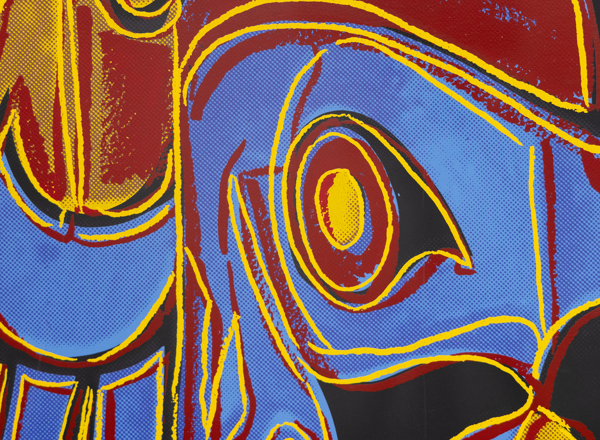 אנדי וורהול - מסכת החוף הצפון מערבי - טביעת מסך בצבעים על לוח מוזיאון לנוקס - 38 x 38 in.