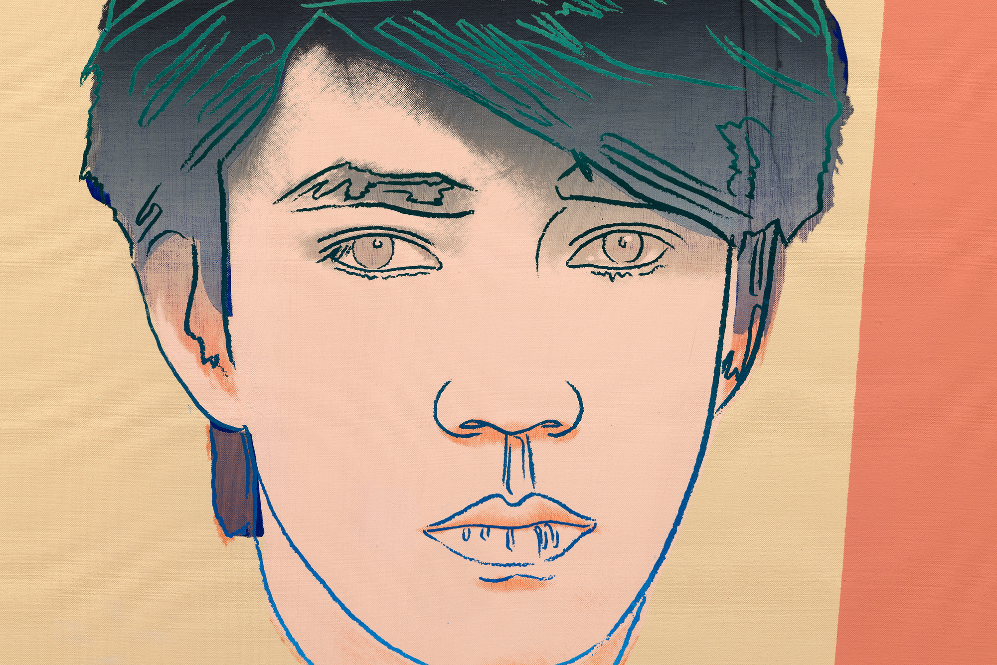 <div><font face="Times New Roman" size=3 color=black>Andy Warhol’s “<em>Ryuichi Sakamoto”</em> from 1983, a vibrant 40 by 40 inch canvas, captures the Japanese composer and electronic-music pioneer in the artist’s signature Pop-Art idiom, transforming a celebrity photograph into a study of color, repetition, and glamour. </font></div>
<br>
<br><div><font face="Times New Roman" size=3 color=black>The composition highlights Sakamoto’s stylized face, rendered with precise silkscreen outlines. His dark, textured hair is set against a peach panel, intersected by a white triangular section. Warhol enhanced the silkscreen process with hand-drawn touches that heighten Sakamoto’s facial features. Blending mechanical and manual techniques gives the portrait both the polish of a silkscreen print and the tactility of a painting.</font></div>
<br>
<br><div><font face="Times New Roman" size=3 color=black>By the 1980s, Ryuichi Sakamoto was celebrated worldwide as co-founder of Yellow Magic Orchestra and for his pioneering solo work in electronic, orchestral, and film-score composition. By choosing one of the few non-Western, male subjects in Warhol’s roster, he acknowledged Sakamoto’s global influence and beauty, making this portrait especially rare in the artist’s oeuvre. Part of a broader series of celebrity portraits alongside icons like Mick Jagger, Debbie Harry, and Prince, “<em>Ryuichi Sakamoto”</em> exemplifies Warhol’s fascination with fame as commodity, screen-printing public personas to interrogate the intersection of art, commerce, and media.</font></div>
<br>
<br><div><font face="Times New Roman" size=3 color=black>A lithographic version of this painting is held by the Tate London and the National Galleries of Scotland, affirming its cultural significance.</font></div>
<br>
<br><div><font face="Times New Roman" size=3 color=black>This work stands as both a vibrant homage to one of music’s most innovative figures and a testament to Warhol’s enduring exploration of image-making. Its bold palette and iconic subject continue to resonate in contemporary collections seeking a nexus of music history, Pop-Art heritage, and cross-cultural dialogue.</font></div>