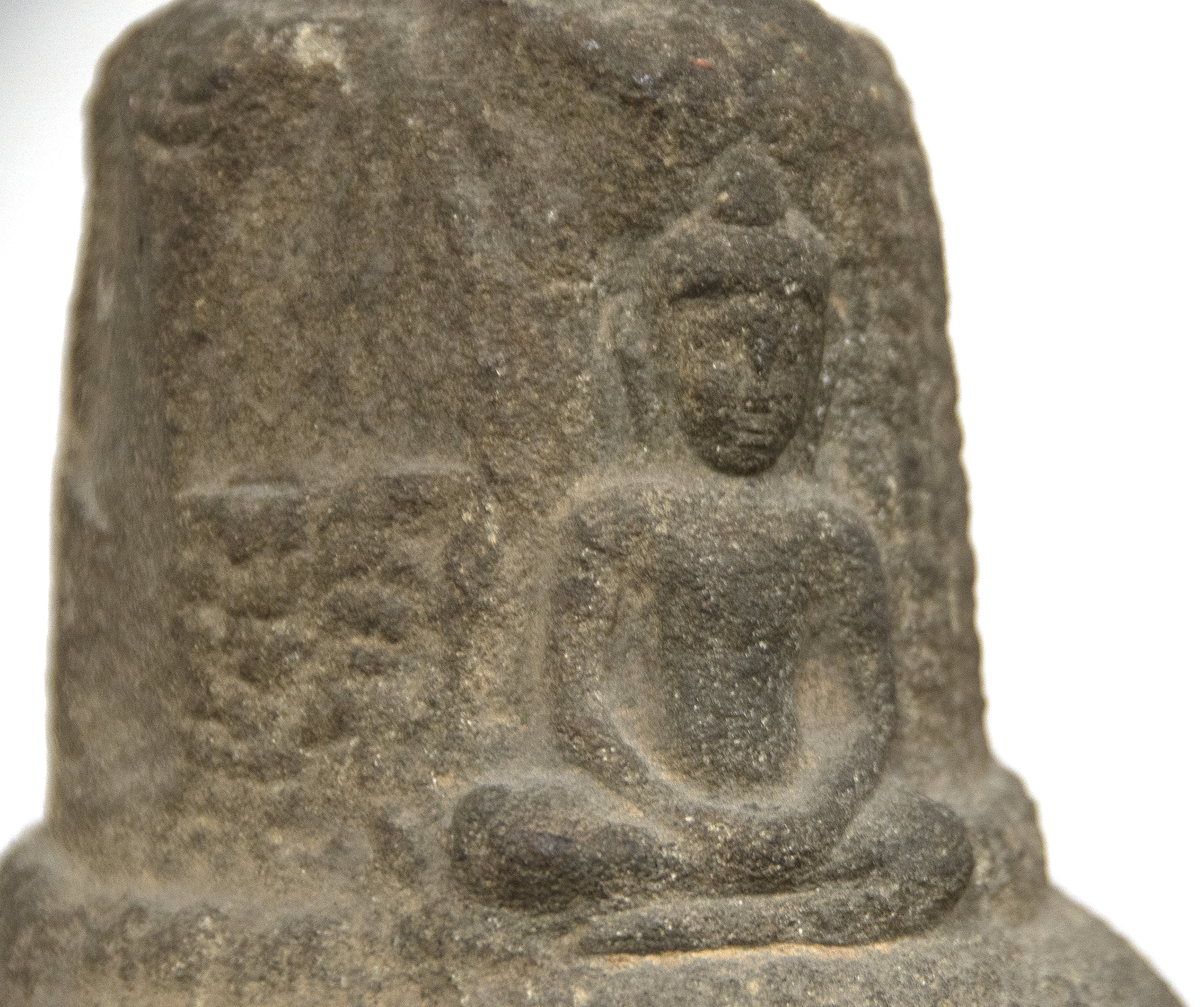 KHMER - Head of Avalokiteshvara KHMER - Head of Avalokiteshvara - gray sandstone - 13 x 7 x 7 in.