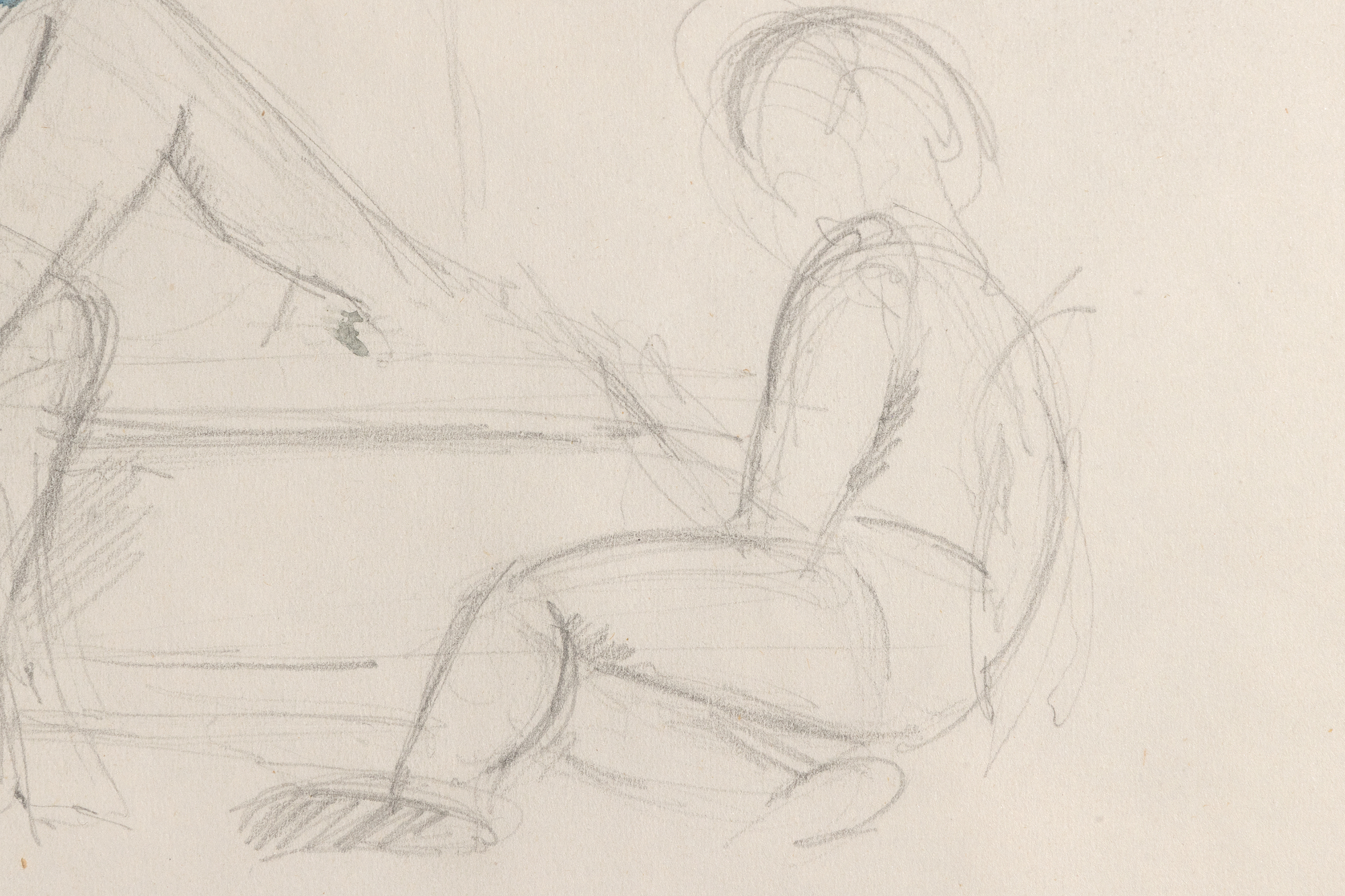 <div><font face=Lato size=3>"Study for Three Sisters," a 1954 mixed media drawing by Balthus, offers an intimate glimpse into the artist’s preliminary creative process. Executed in pencil with subtle blue watercolor accents, this sketch captures two figures—a reclining woman and a seated child—arranged with a spontaneous yet deliberate energy on a couch. The loose, expressive lines and minimal detailing reveal the immediacy and personality of the subjects, contrasting with the more formal and structured compositions of his final paintings. As a study for the major work "Three Sisters" within a series of significant canvases by the same name, it provides a window into Balthus’ evolution, showcasing how he refined his subjects over time and approached their portrayal with careful consideration. </font></div>
<br>
<br><div><font face=Lato size=3> </font></div>
<br>
<br><div><font face=Lato size=3>Balthus, like many avant-garde artists of the early 20th century such as Paul Gauguin, Edvard Munch, and Pablo Picasso, saw children as vessels of raw, unformed spirit, untouched by societal constraints, and viewed adolescent themes as a potent source of psychological depth and uninhibited expression. This perspective infuses the drawing with a tender yet enigmatic quality. The provenance includes Nicholas Fox Weber, the acclaimed Balthus biographer, adding historical weight to the piece. A related "sister drawing" is held in the Art Institute of Chicago’s permanent collection, further affirming its significance. This work not only highlights Balthus’ mastery of mixed media but also serves as a compelling study of youth and intimacy, inviting viewers to explore the artist’s thoughtful development of his iconic themes. </font></div>