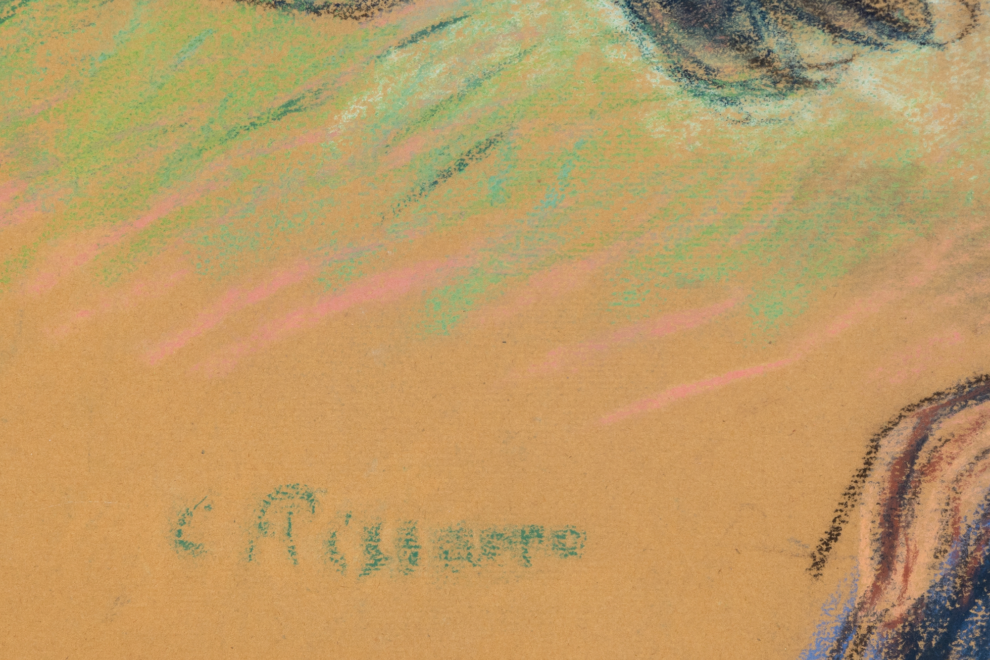 CAMILLE PISSARRO - Paysannes Assises - crayon on paper - 16 x 22 in.