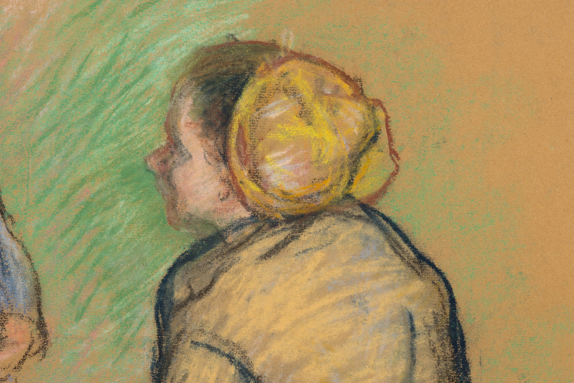 CAMILLE PISSARRO - Paysannes Assises - crayon on paper - 16 x 22 in.