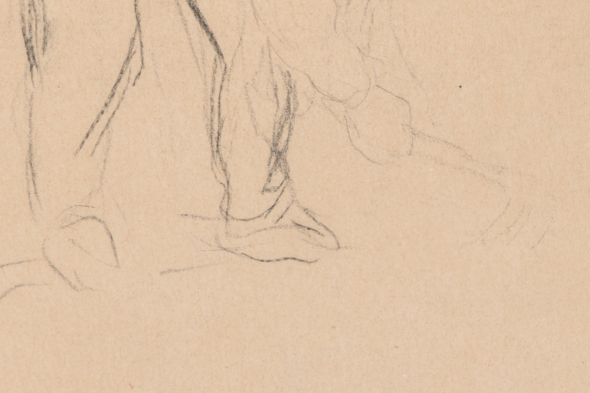 CAMILLE PISSARRO - Two Workers in the Workfield - pencil on paper - 6 1/4 x 11 1/4 in.