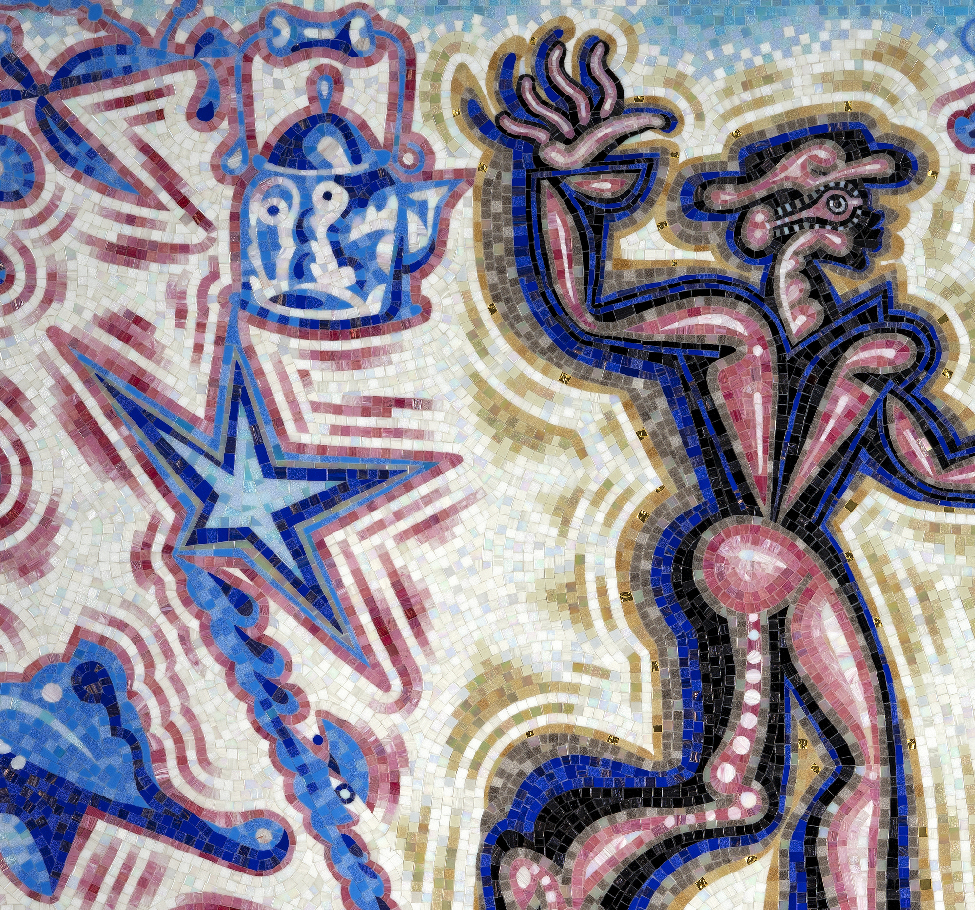 CARLOS LUNA - Iluminado - mosaico bizantino - 47 1/2 x 82 in.