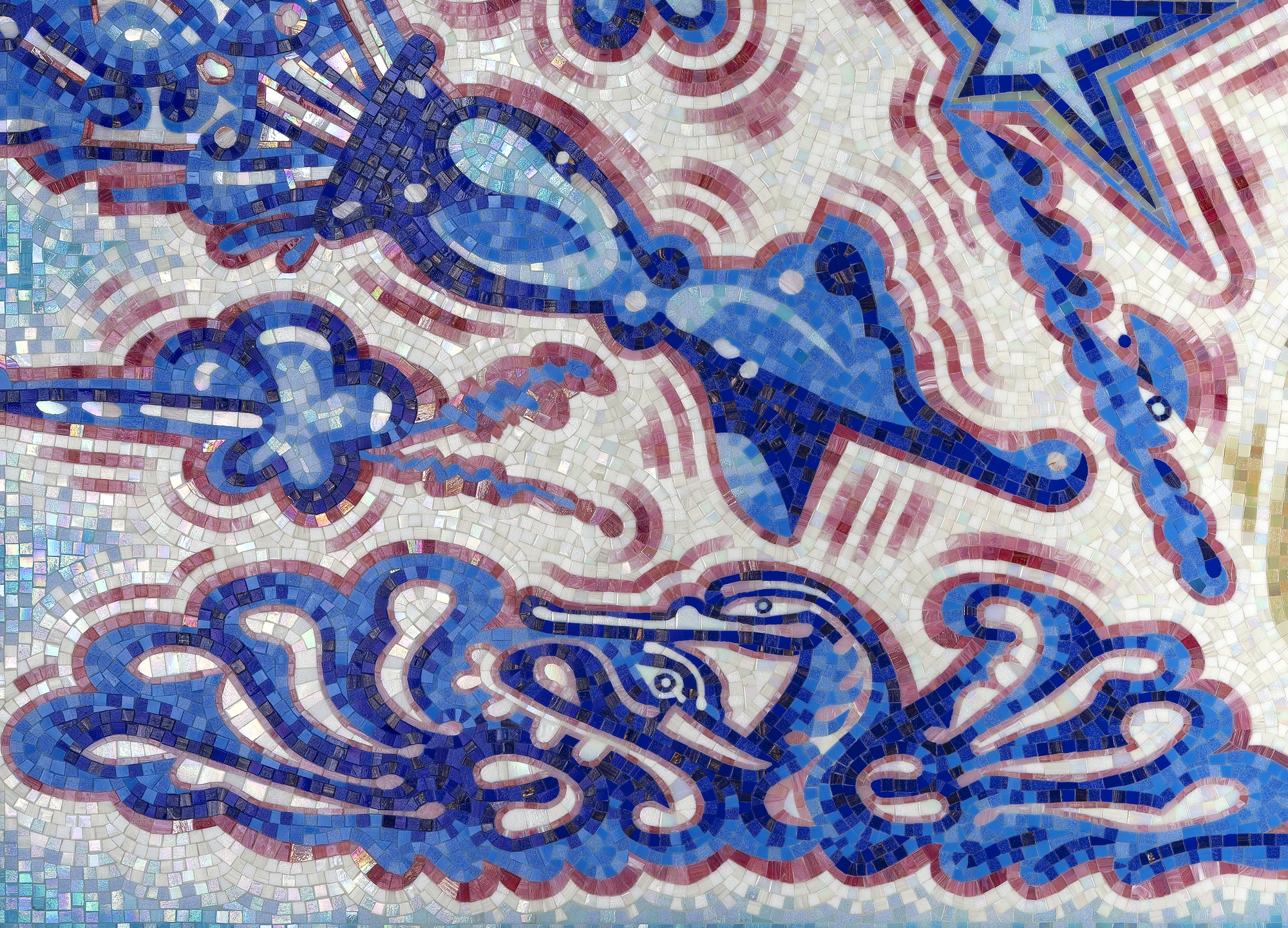 CARLOS LUNA - Iluminado - mosaico bizantino - 47 1/2 x 82 in.