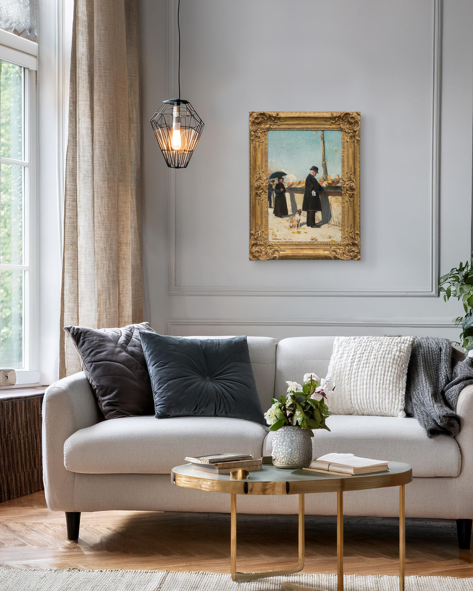 <div><font face=Lato size=3 color=black><em>Booksellers by the Seine</em> (1888) emerges from a pivotal moment in Childe Hassam’s early career, created during his period of study in Paris when he was absorbing the influence of the French Impressionists while already demonstrating the skill of an accomplished academic painter. In this finely observed scene along the banks of the Seine, Hassam turns his attention to everyday urban life, depicting Parisians as they browse the open air bookstalls that have lined the river for generations.</font></div><br><br><div>&nbsp;</div><br><br><div><font face=Lato size=3 color=black>The painting reflects Hassam’s gift for portraying people interacting naturally with their surroundings, a hallmark of his finest works. Here he captures not only the activity of the booksellers but also the shifting atmosphere of the city itself, conveyed through soft dabs of paint that suggest autumn leaves floating gently through the air and settling along the foreground. This delicate blending of human presence, weather, and light reveals Hassam’s deep interest in the transient beauty of urban life and marks <em>Booksellers by the Seine</em> as an evocative example from an essential period in his artistic development.</font></div>