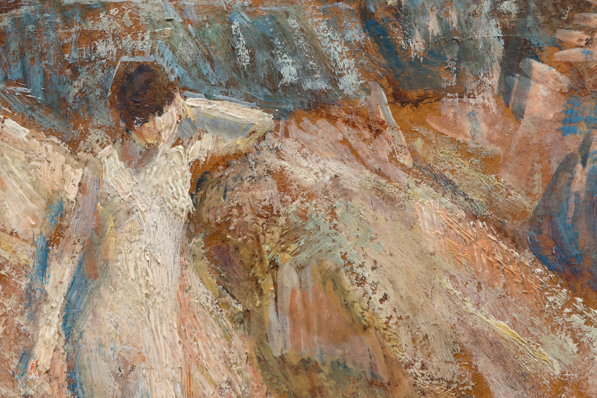 <div><font face=Lato size=3 color=black><em>The Inlet Pool</em> is a radiant example of Childe Hassam’s gift for capturing the interplay of color, light, and atmosphere, with the jewel-like tones of the reflective pool in the foreground revealing his remarkable command of both complex chromatic harmonies and the shimmering surface of water. The composition draws the viewer into an intimate coastal scene where sunlight dances across still water, creating a sense of quiet clarity that is characteristic of Hassam’s finest seascapes.</font></div><br><br><div>&nbsp;</div><br><br><div><font face=Lato size=3 color=black>The painting held deep personal meaning for the artist, remaining in his collection until his death before passing through the hands of prominent collectors including radio and television writer Coleman Jacoby, financiers Robert Kaplan, and later the socialite Mrs. Clayton Rautbord.</font></div><br><br><div>&nbsp;</div><br><br><div><font face=Lato size=3 color=black>Together, these qualities mark the work as a beautifully preserved and deeply expressive example of Hassam’s mature style, showcasing his ability to transform a simple inlet into a scene of brilliant light, subtle movement, and enduring lyricism.</font></div>