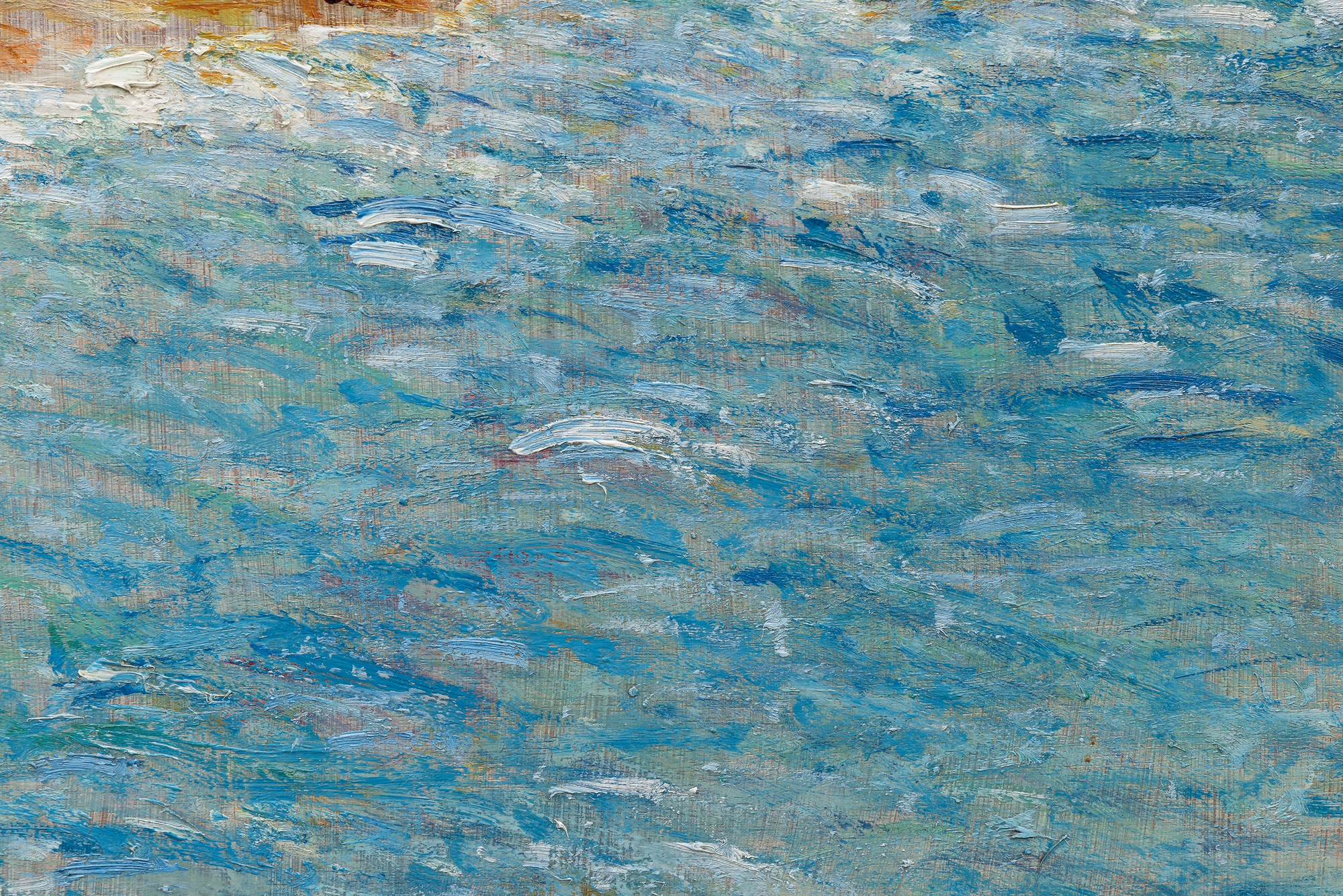 <div><font face=Lato size=3 color=black><em>The Isle of Shoals</em> reflects one of the most personal and sustained subjects in the career of Childe Hassam, remaining in the artists own collection for twenty years. Hassam first visited the Isles of Shoals in 1884, returning regularly until 1915, and the rugged beauty of this small island group off the Gulf of Maine became a central source of inspiration throughout his life. The shifting light, scattered wildflowers, and crystalline waters offered a constant supply of visual poetry, and the islands became the setting for many of his most luminous and celebrated landscapes and coastal scenes.</font></div><br><br><div>&nbsp;</div><br><br><div><font face=Lato size=3 color=black>Similar views of the Isles of Shoals now reside in the permanent collections of the Metropolitan Museum of Art, the National Gallery of Art, and the Dallas Museum of Art, underscoring the importance of the subject within Hassam’s oeuvre. The significance of this body of work was further affirmed in 2016 when the Peabody Essex Museum organized a major exhibition devoted entirely to his Shoals paintings.</font></div><br><br><div>&nbsp;</div><br><br><div><font face=Lato size=3 color=black>In <em>The Isle of Shoals</em>, Hassam captures the clear northern light and the quiet splendor of the rocky coast, presenting a scene that reflects both the serenity of the islands and the artists deep connection to them.</font></div>