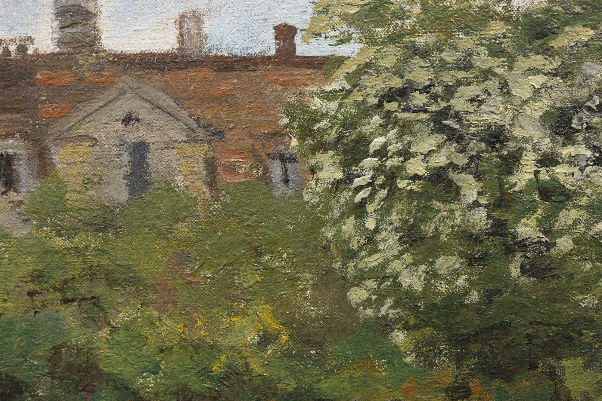 <div><font face=Lato size=3 color="#191919"><em>Argenteuil, l’Hospice</em> from 1872 belongs to one of the most formative chapters in Claude Monet’s career, painted during his early years in Argenteuil where he created nearly one hundred eighty canvases between 1871 and 1878. First owned by Paul Durand Ruel, Monet’s dealer and the most important champion of the Impressionists, the painting is included in the Wildenstein catalogue and was featured in the National Gallery London’s landmark exhibition <em>Monet and Architecture </em>in 2018. Created in the same year as his breakthrough <em>Impression, Sunrise</em>, the work reflects the moment when Monet’s vision for modern landscape took shape and laid the foundation for the movement that would soon be known as Impressionism.</font></div><br><br><div>&nbsp;</div><br><br><div><font face=Lato size=3 color="#191919">Monet settled in Argenteuil in late 1871, determined to renew his artistic direction after the upheavals of war and exile. The town offered an enticing blend of historical architecture, modern industry, rustic gardens, and the ever-shifting Seine, all within easy reach of Paris. The Aubrey House, where Monet lived, became a gathering place for Renoir, Manet, Sisley, Caillebotte, and later Pissarro, a setting that fostered both artistic exchange and the planning of the first Impressionist exhibition of 1874. As scholar Paul Hayes Tucker has noted, Argenteuil offered Monet a rare diversity of motifs that he encountered daily, ranging from the charmingly old to the strikingly new.</font></div><br><br><div>&nbsp;</div><br><br><div><font face=Lato size=3 color="#191919">In this painting Monet set his easel on rue Pierre Guienne, with his back to the Aubrey House, and painted the seventeenth century building that served at the time as the hospice of the Porte Saint Denis. The structure appears at right, viewed from the Seine, rendered with a quiet clarity that captures the atmosphere of an early spring day. The palette reflects both a reverence for the site’s history and an appreciation for Eugène Boudin, the friend and mentor who had encouraged Monet to paint the play of air and light years earlier and who joined him for a housewarming at Argenteuil on January 2, 1872. The hospice later became the Musée du Vieil Argenteuil, further reinforcing the historical resonance of the site.</font></div><br><br><div>&nbsp;</div><br><br><div><font face=Lato size=3 color="#191919"><em>Argenteuil, l’Hospice</em> stands as one of Monet’s earliest paintings from this crucial period and offers a faithful, atmospheric interpretation of a place deeply intertwined with the origins of Impressionism. Its blend of gentle tonalities, soft spring light, and direct observation reveals the artist’s growing confidence in painting the world as he perceived it, moment by moment, as a new vision for modern landscape art emerged.</font></div>