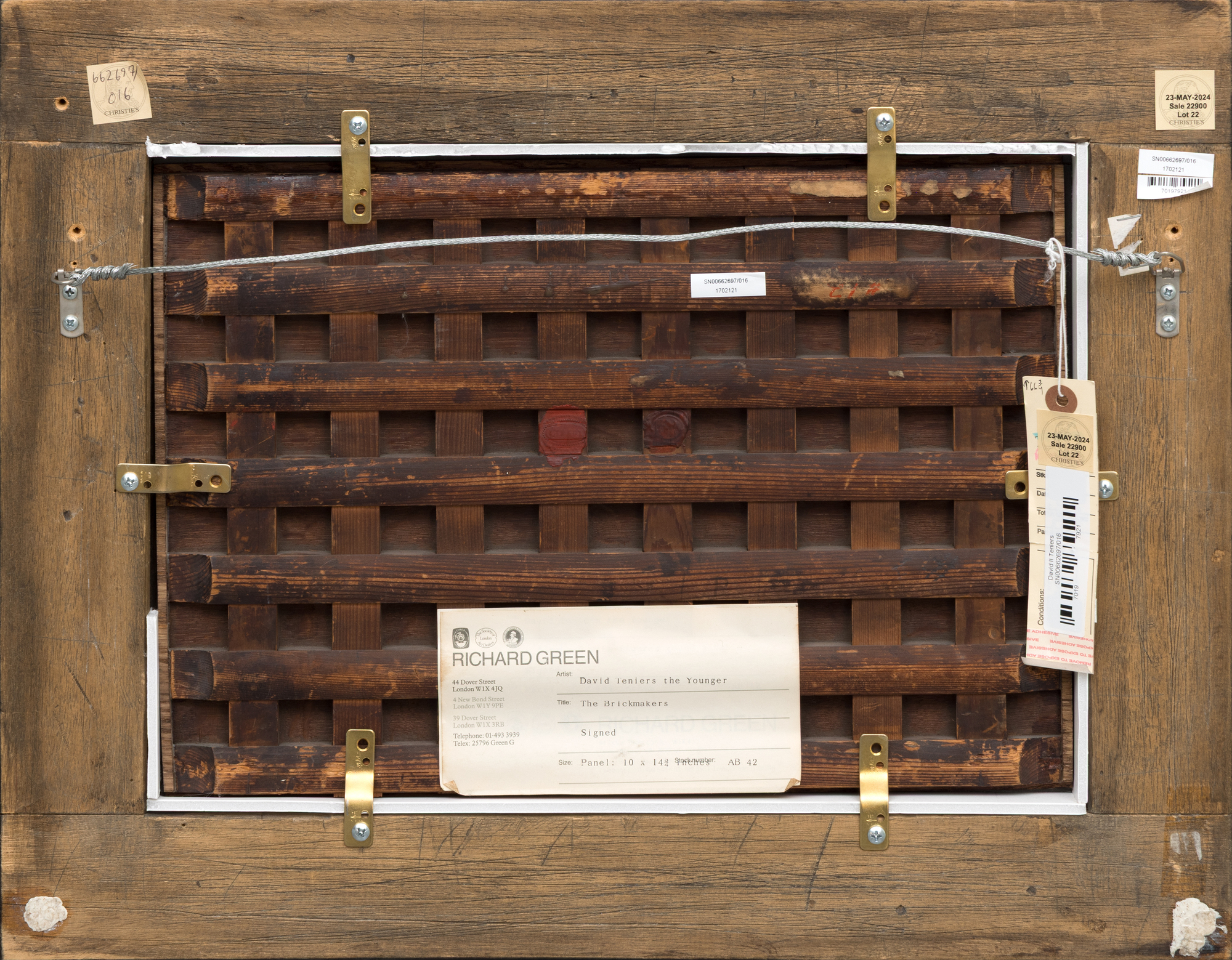 DAVID TENIERS THE YOUNGER - Craftsmen Before a House - oil on panel - 10 3/4 x 15 1/2 in.