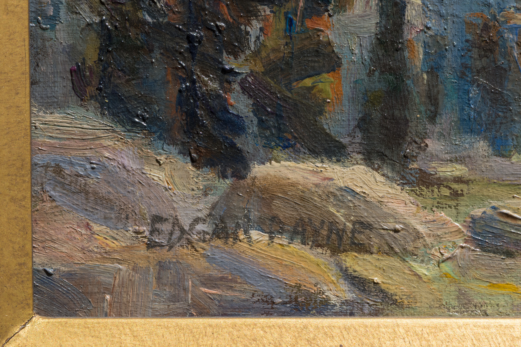 EDGAR ALWIN PAYNE - Sierra Nevada Mountains - oil on canvas - 9 3/4 x 13 1/2 in.