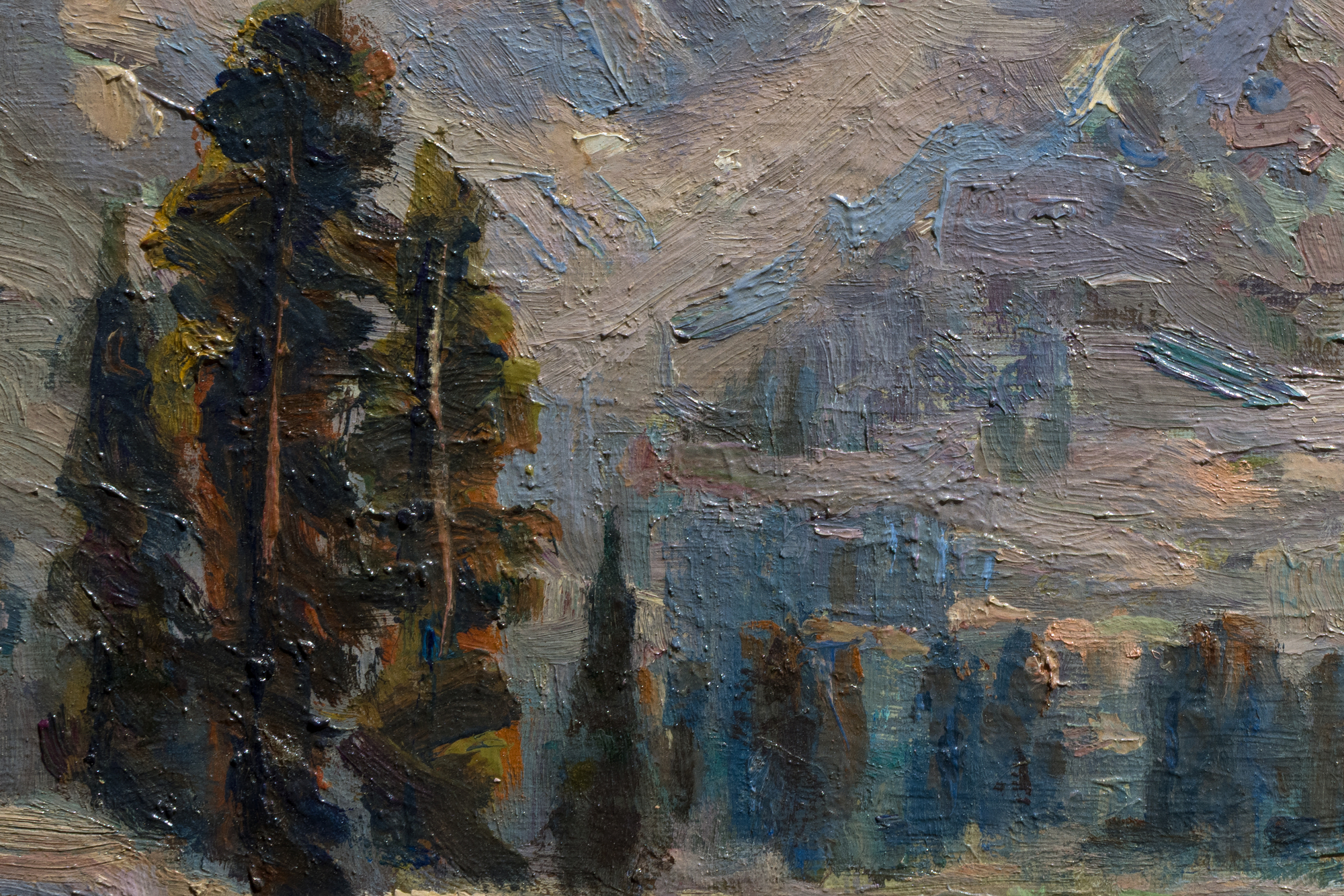 EDGAR ALWIN PAYNE - Sierra Nevada Mountains - oil on canvas - 9 3/4 x 13 1/2 in.