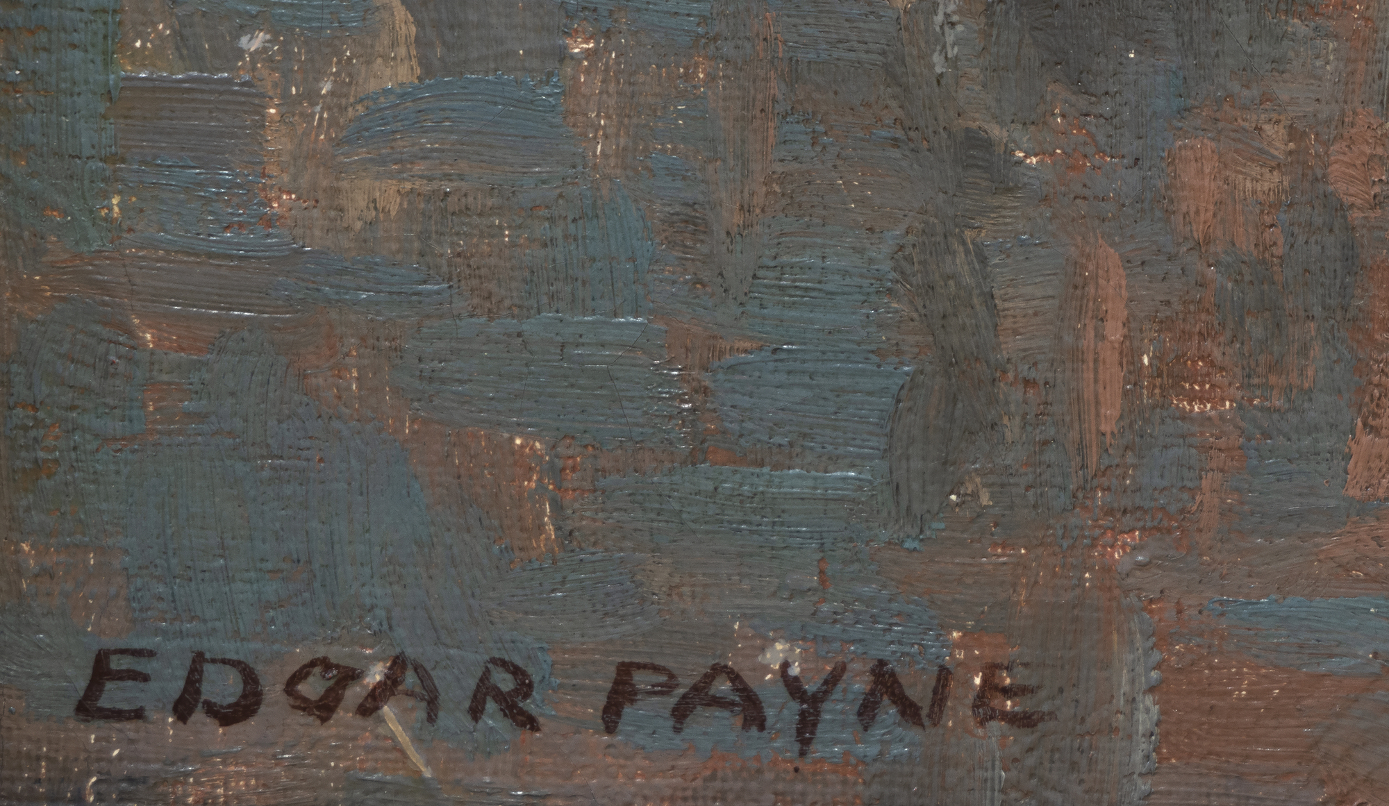 EDGAR ALWIN PAYNE - Sotto Marino的威尼斯船 - 板上油画 - 23 3/8 x 26 1/4 英寸。