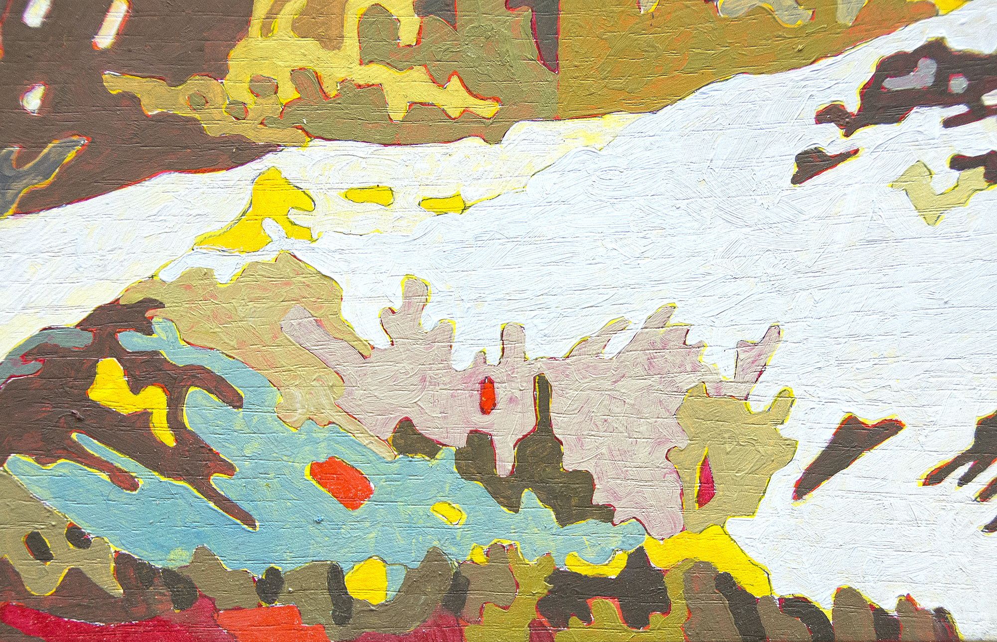 ERIC JON HOLSWADE - Untitled - oil on flashe - 18 1/2 x 32 in.