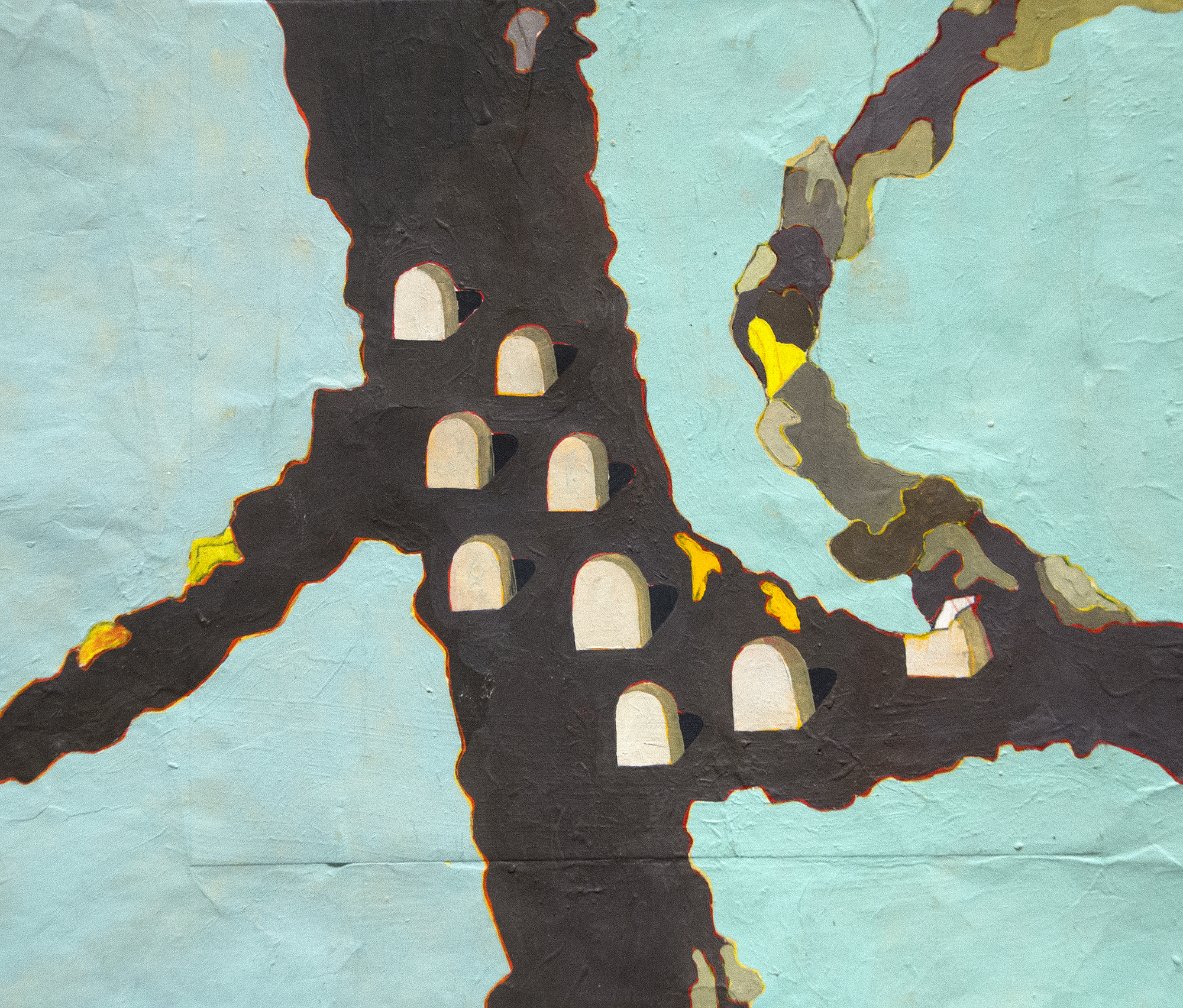 ERIC JON HOLSWADE - White Flowers - oil on flashe - 60 x 55 in.