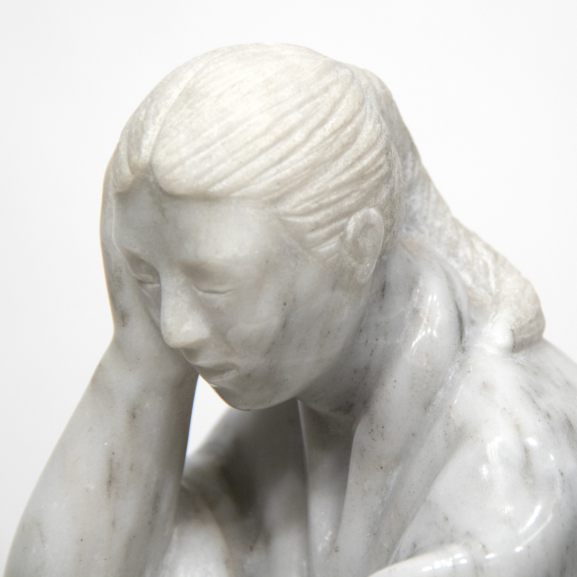 FELIPE CASTANEDA - Pensando FELIPE CASTANEDA - Pensando - marble - 11 1/2 x 7 x 7 in.