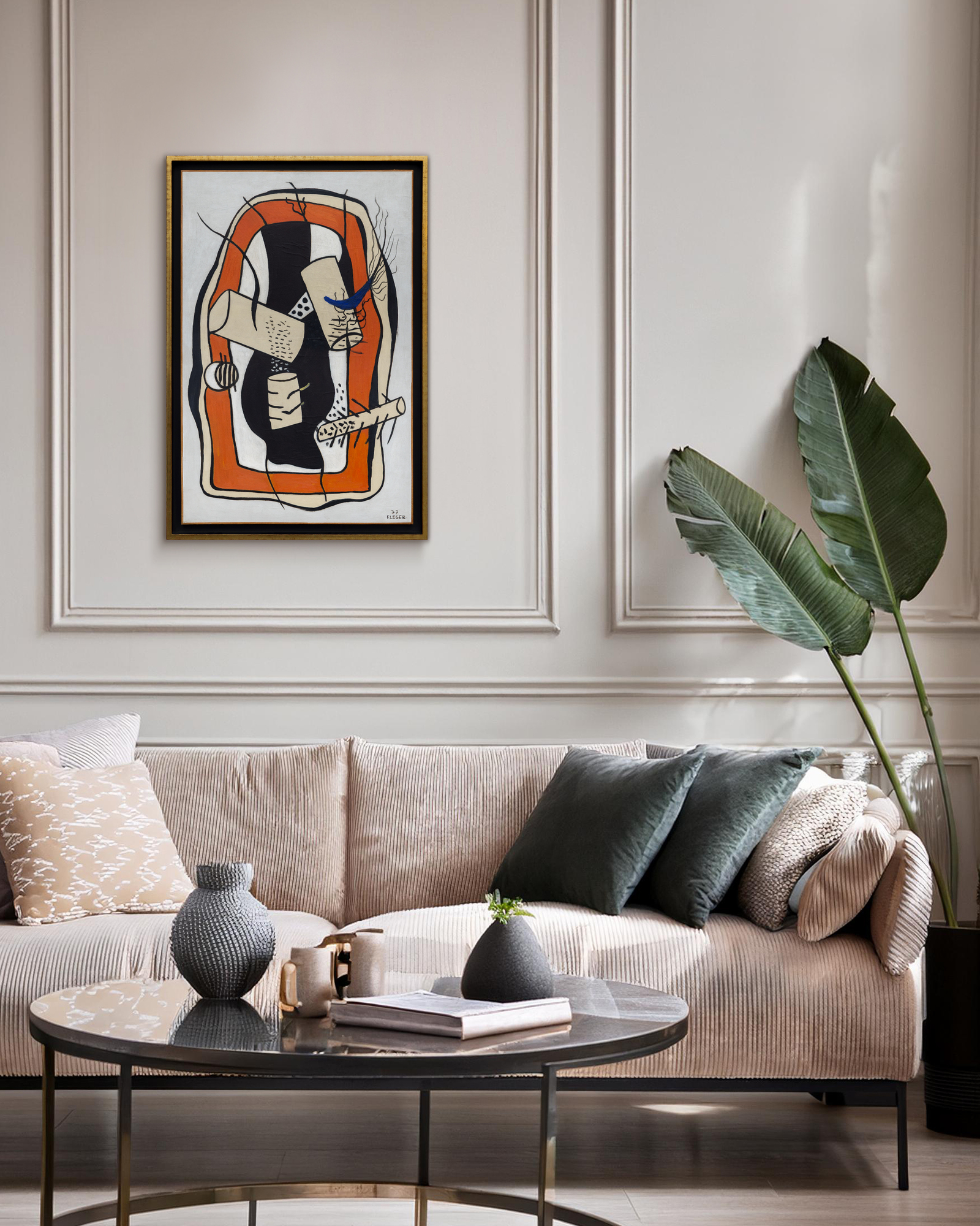 FERNAND LEGER - Composition orange et noir FERNAND LEGER - Composition orange et noir - oil on canvas - 36 1/8 x 23 1/2 in.