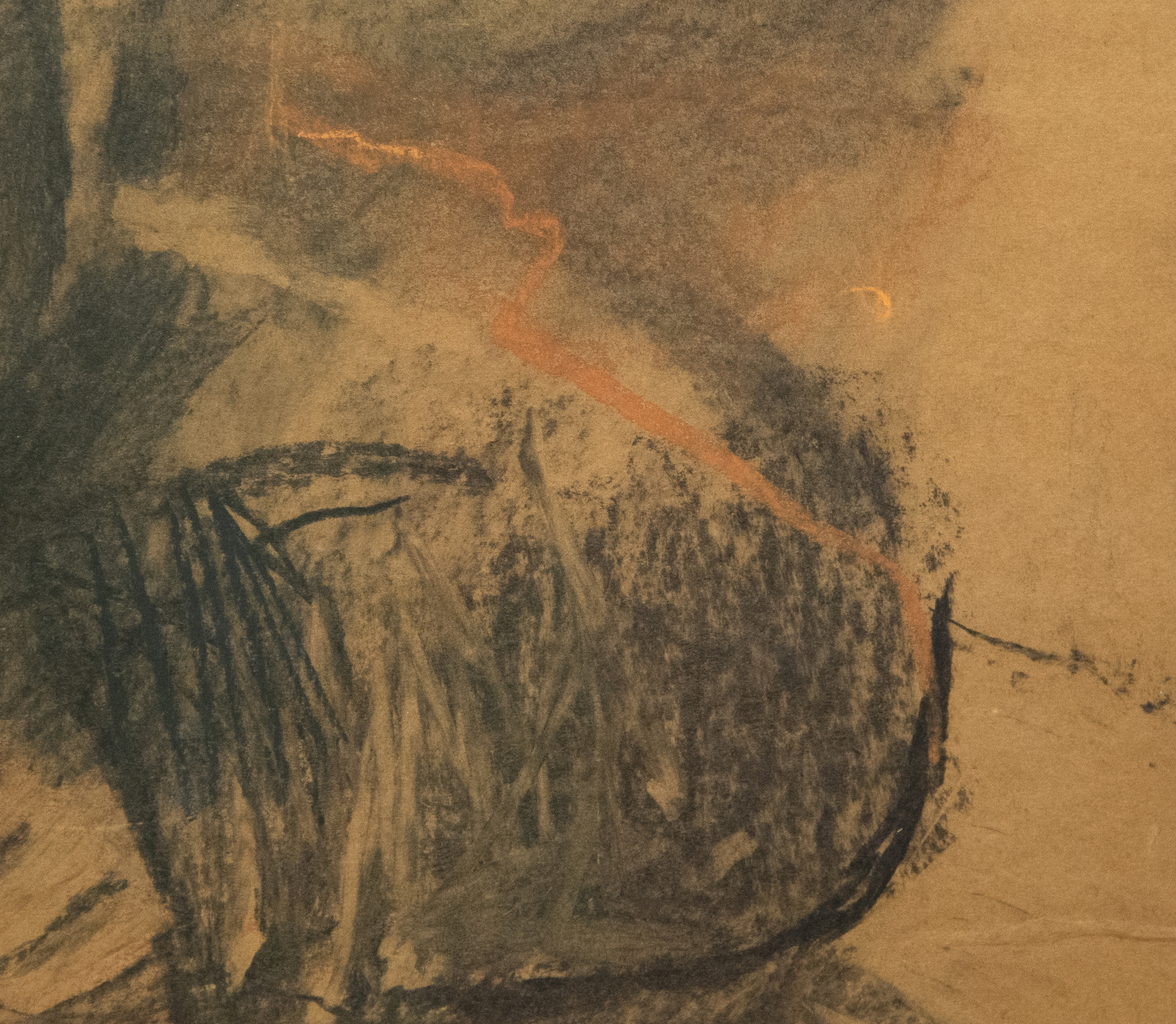 FERNANDO BOTERO - Autoretrato a la manera de Velázquez - sanguine and crayon on cardboard - 60 1/2 x 47 1/2 in.