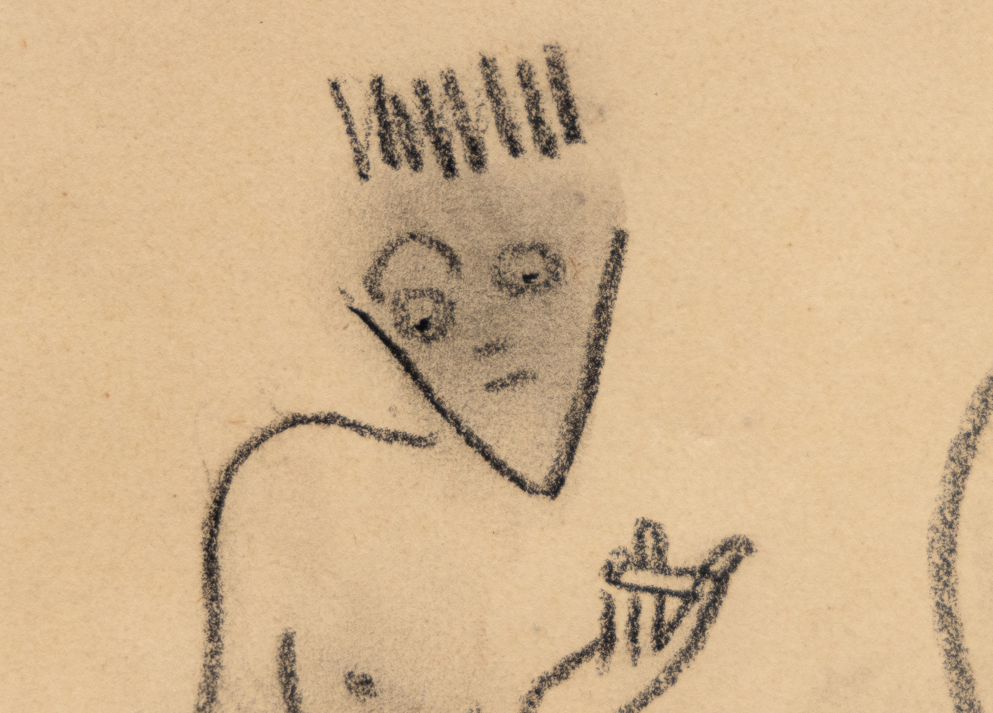 פרנסיס PICABIA - Trois personnages nus - עפרון קונטה שחור על נייר חובב - 11 1/2 x 8 אינץ '.