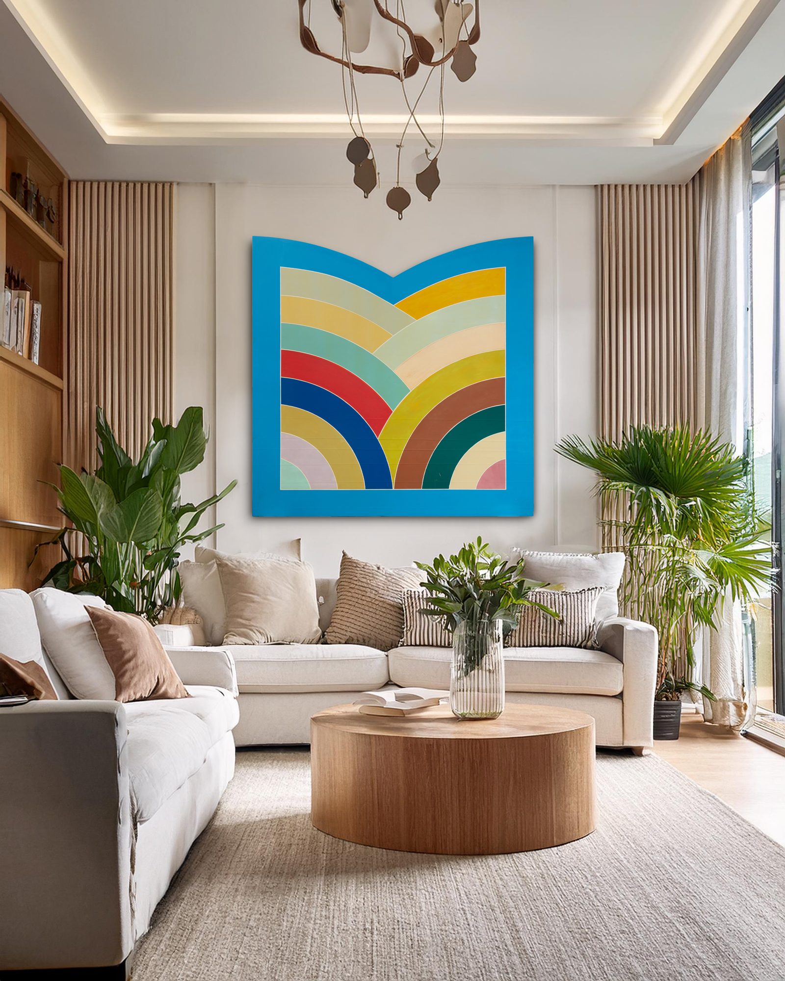 FRANK STELLA (AFTER) - Metropolitan Museum M - oil on shaped panel - 82 x 82 x 3 3/4 in.