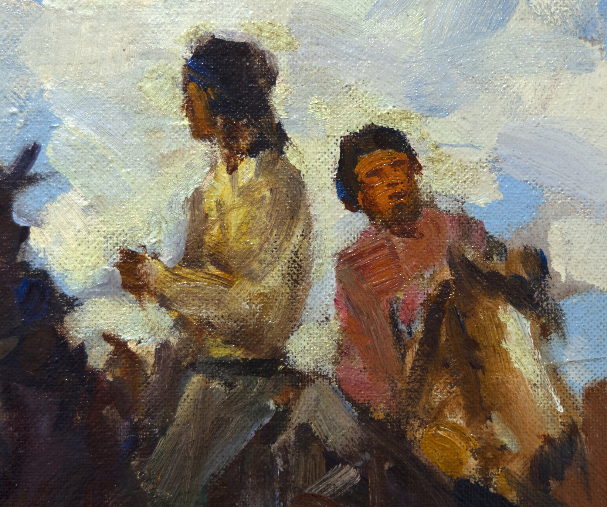 FRANK TENNEY JOHNSON - Scouting - oil on canvas - 13 1/2 x 17 in.