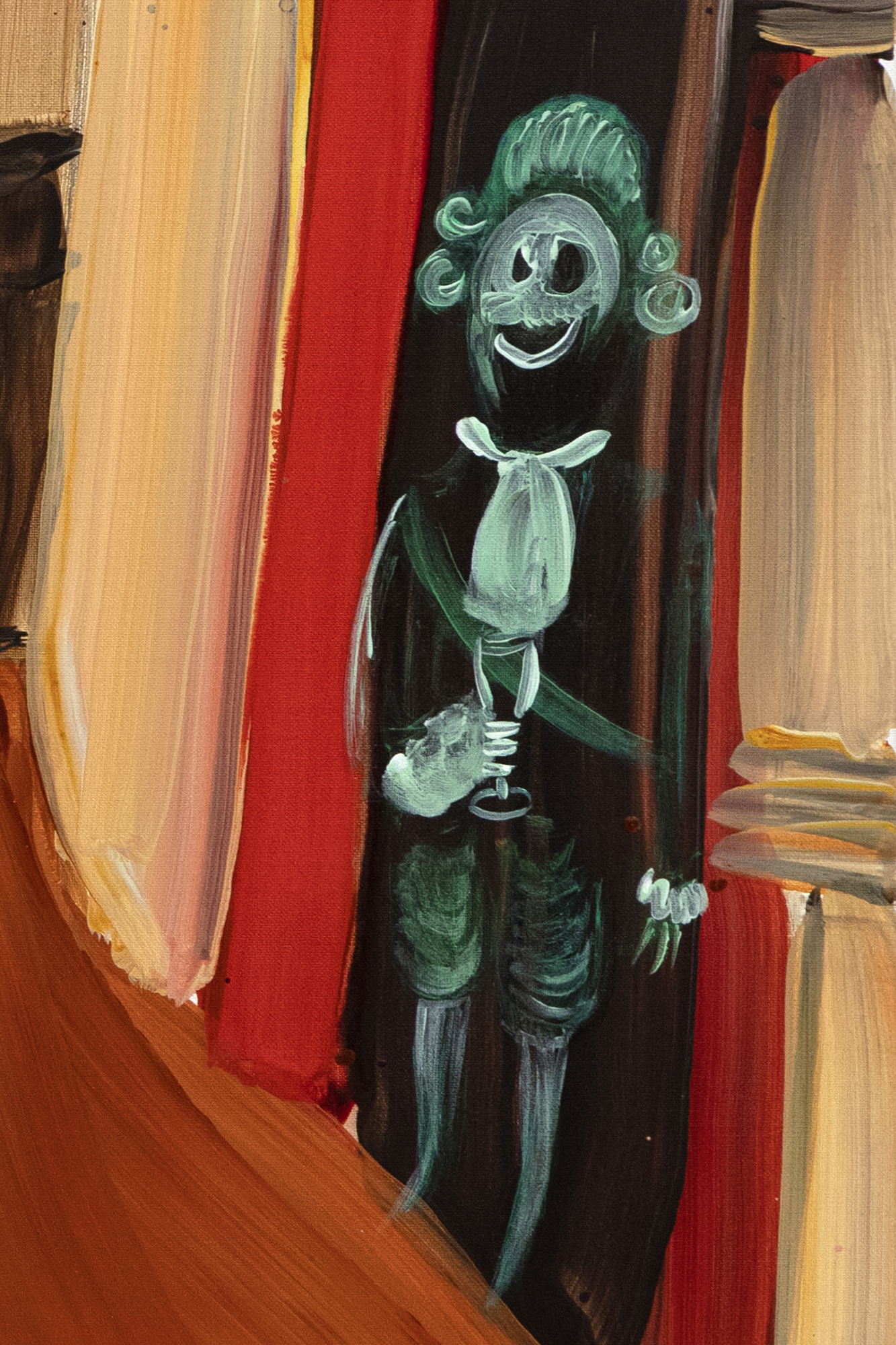 Genieve Figgis ist eine bemerkenswerte Figur in der zeitgenössischen irischen Kunstszene. Sie ist bekannt für ihre klugen und kritischen Gruppenporträts, die sich oft über längst vergangene gesellschaftliche Konventionen lustig machen. Als relative Späteinsteigerin in die Malerei erregte sie über Twitter die Aufmerksamkeit des amerikanischen Appropriation-Künstlers Richard Prince, der daraufhin eines ihrer Werke erwarb und sie in die einflussreichen Kreise der New Yorker Kunstszene einführte. Figgis&#039; Werk kritisiert spielerisch die Konsumgewohnheiten der wohlhabenden Mittelschicht und den luxuriösen Lebensstil, wie er von Künstlern der Vergangenheit verewigt wurde, und holt diese Themen mit einer Mischung aus Satire und rohen, authentischen Darstellungen des Lebens in die Gegenwart. Figgis schlägt eine Brücke zu Daumier oder Hogarth, deren Werke häufig einen satirischen Blick auf die zeitgenössische Gesellschaft werfen, und schließt sich Künstlern an, die sich der Gesellschaftssatire verschrieben haben und für ihre scharfe Beobachtungsgabe bekannt sind.