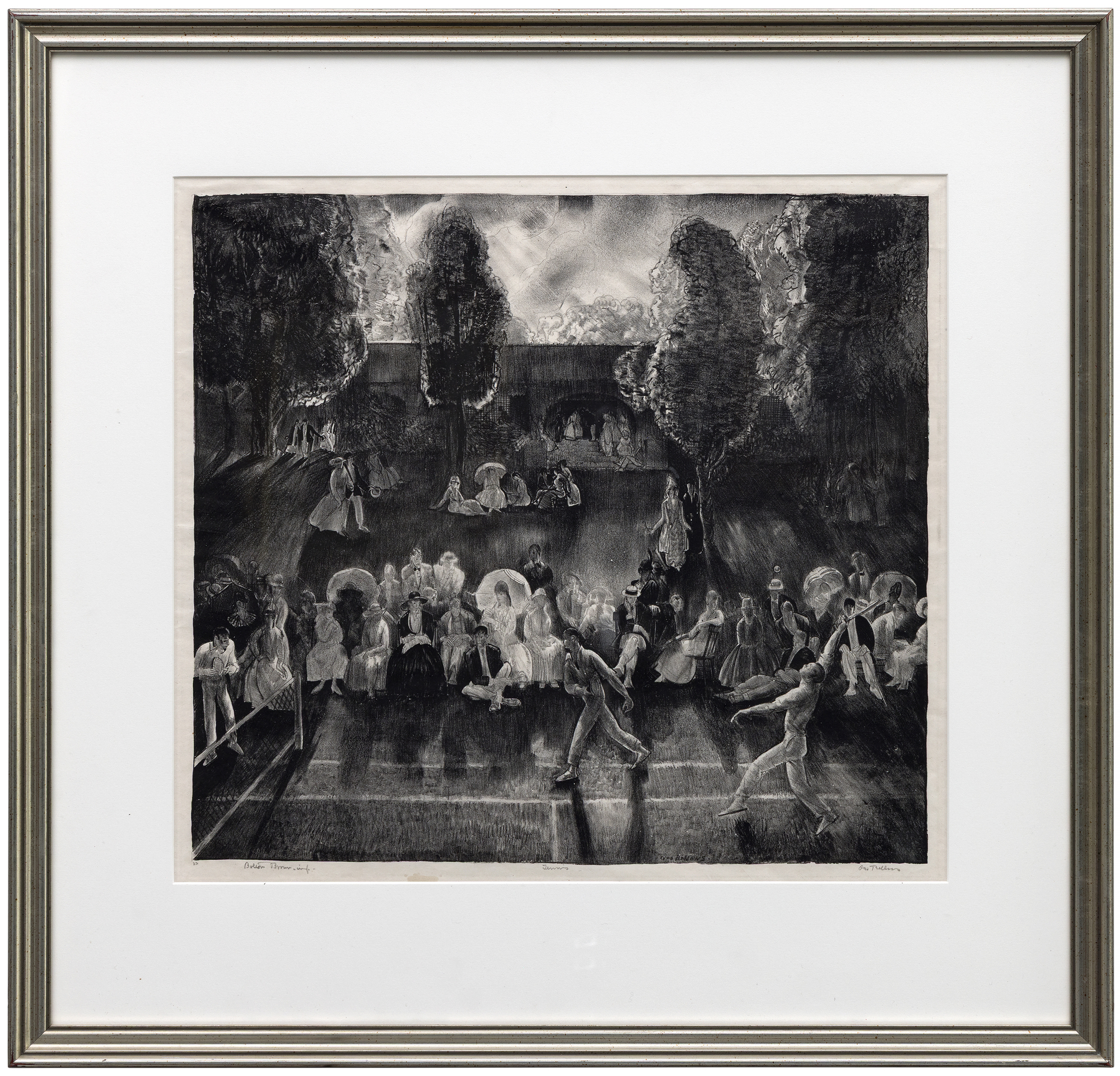 GEORGE BELLOWS - Tennis (Tennis Tournament) - lithograph on paper - 18 1/4 x 19 3/4 in.