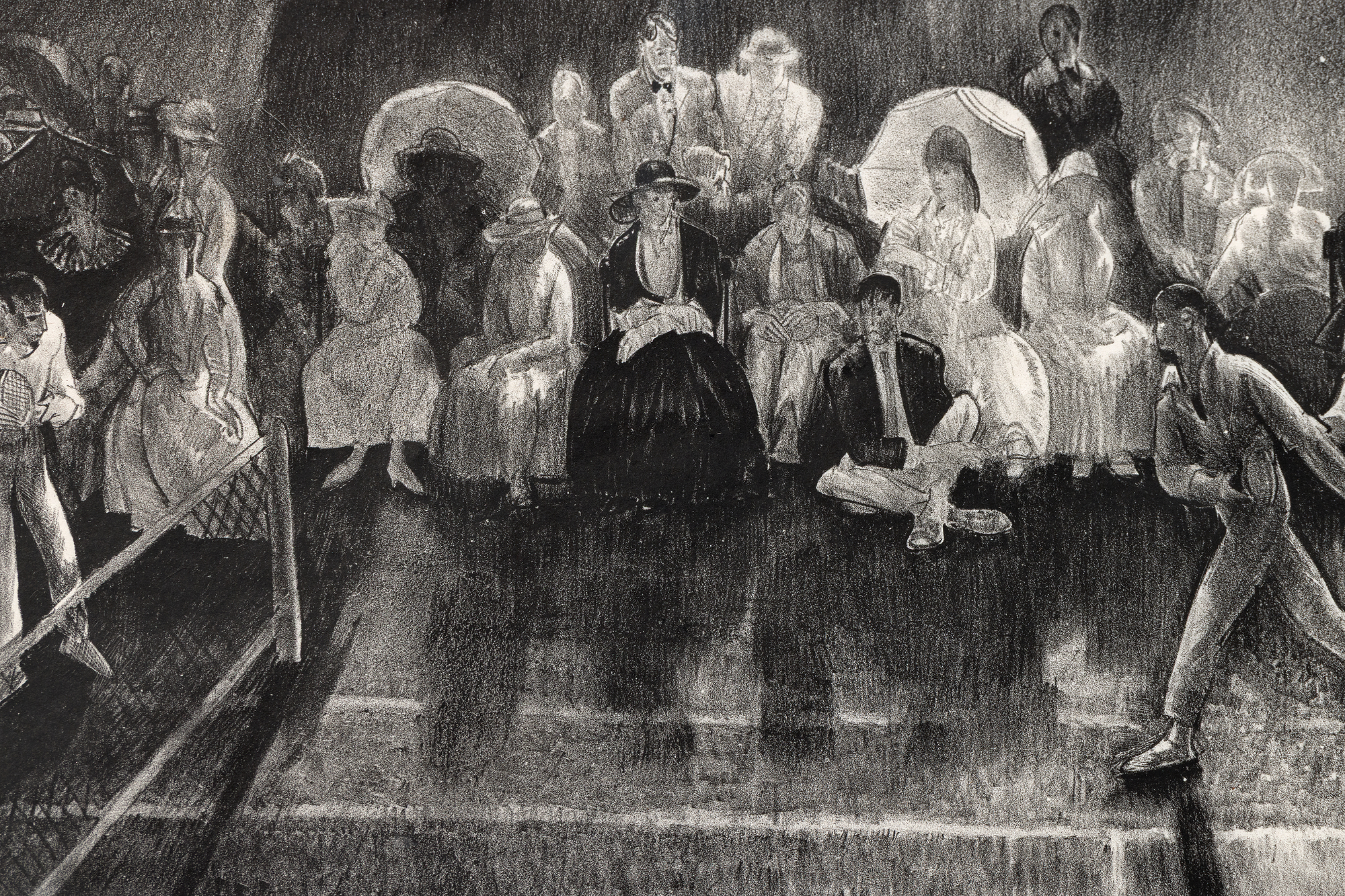 GEORGE BELLOWS - Tennis (Tennis Tournament) - lithograph on paper - 18 1/4 x 19 3/4 in.