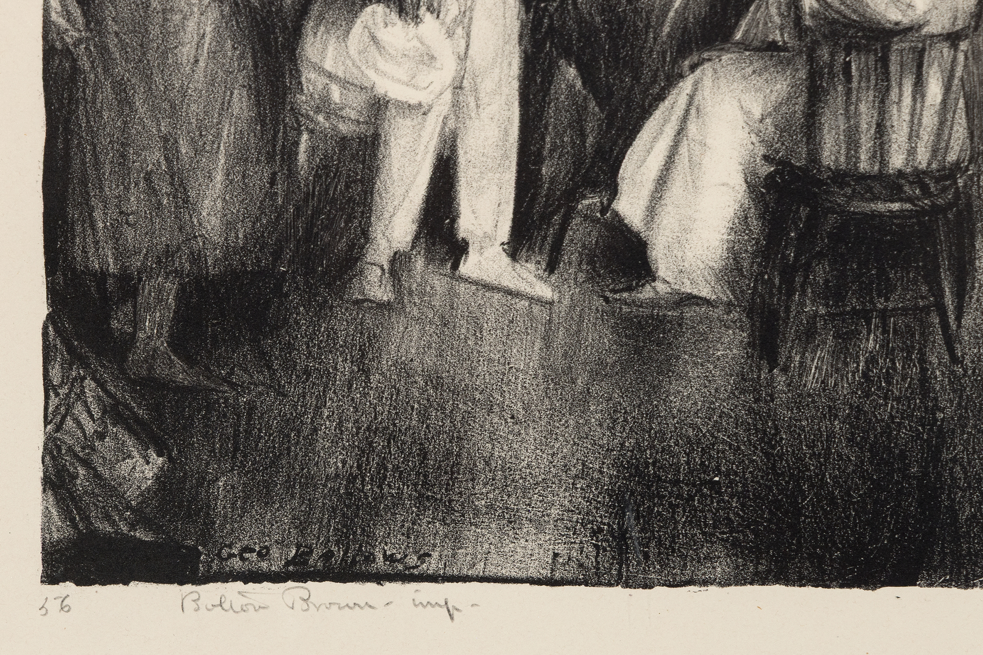 GEORGE BELLOWS - The Tournament (Tennis at Newport) - lithograph on paper - 14 3/4 x 18 1/4 in.
