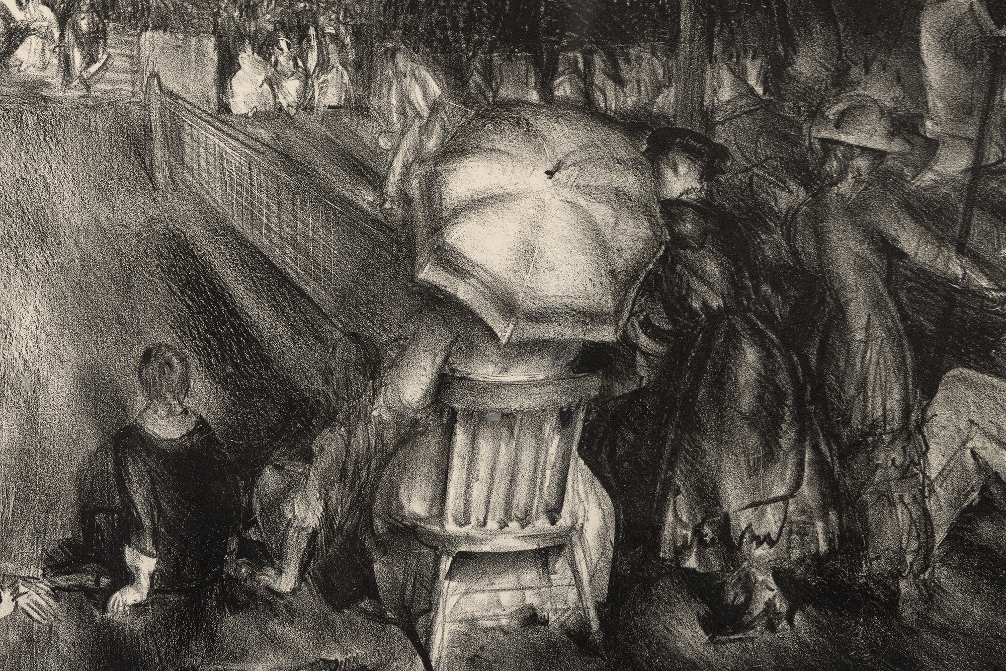 GEORGE BELLOWS - The Tournament (Tennis at Newport) - lithograph on paper - 14 3/4 x 18 1/4 in.