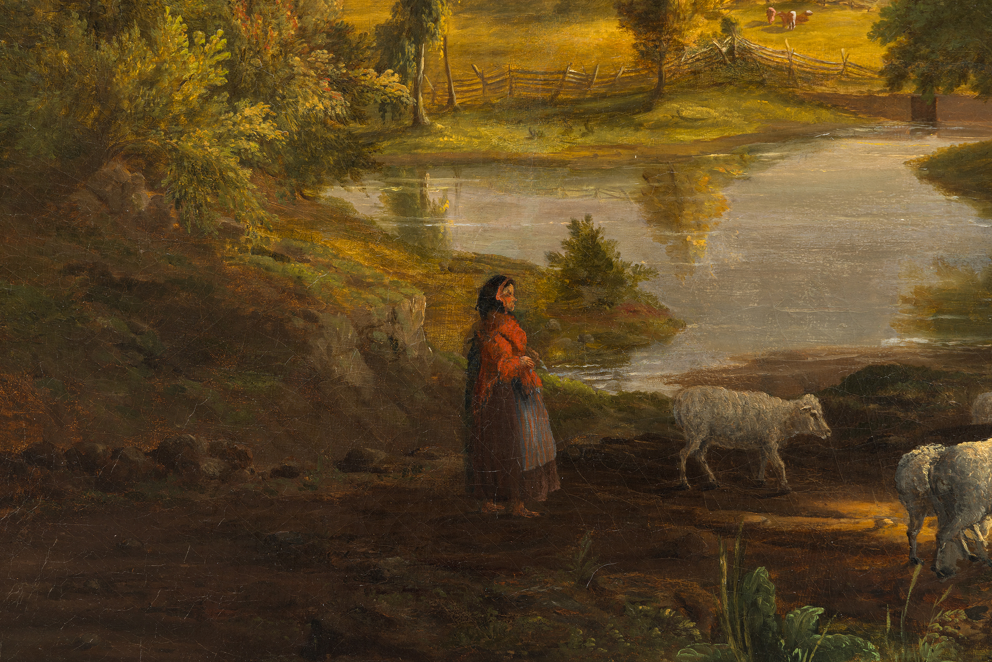 <div><font face=Lato size=3 color=black><em>Afternoon</em> is a rare early painting by George Inness, created when the artist was only twenty one and actively shaping the foundations of his career. Although largely self-taught, Inness was immersed in a transformative period during the mid-eighteen forties, studying at the National Academy of Design in New York where he closely observed the work of Hudson River School painters such as Thomas Cole and Asher Durand. This moment marked his first public exhibitions at the Academy in 1844, followed by the opening of his own studio in 1848, placing <em>Afternoon</em> squarely within the formative years in which his artistic voice began to emerge.</font></div><br><br><div>&nbsp;</div><br><br><div><font face=Lato size=3 color=black>The painting also reflects the subtle influence of French landscaper Regis Francois Gignoux, under whom the young Inness studied before making his first trip to Europe in 1851. This early training helped shape the atmospheric sensitivity and poetic naturalism that would later define his mature style.</font></div><br><br><div>&nbsp;</div><br><br><div><font face=Lato size=3 color=black><em>Afternoon</em> carries distinguished provenance, having passed through the collections of several important nineteenth and early twentieth century New Yorkers, including politician Cornelius Gardiner, financier and philanthropist Emerson McMillian, and later the philanthropist Agnes Ladson Dana. This lineage, combined with the paintings exceptional early date, makes it an especially significant example from the beginning of Innesss enduring contribution to American landscape painting.</font></div>