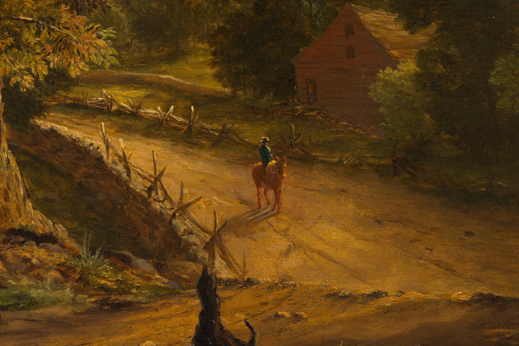 <div><font face=Lato size=3 color=black><em>Afternoon</em> is a rare early painting by George Inness, created when the artist was only twenty one and actively shaping the foundations of his career. Although largely self-taught, Inness was immersed in a transformative period during the mid-eighteen forties, studying at the National Academy of Design in New York where he closely observed the work of Hudson River School painters such as Thomas Cole and Asher Durand. This moment marked his first public exhibitions at the Academy in 1844, followed by the opening of his own studio in 1848, placing <em>Afternoon</em> squarely within the formative years in which his artistic voice began to emerge.</font></div><br><br><div>&nbsp;</div><br><br><div><font face=Lato size=3 color=black>The painting also reflects the subtle influence of French landscaper Regis Francois Gignoux, under whom the young Inness studied before making his first trip to Europe in 1851. This early training helped shape the atmospheric sensitivity and poetic naturalism that would later define his mature style.</font></div><br><br><div>&nbsp;</div><br><br><div><font face=Lato size=3 color=black><em>Afternoon</em> carries distinguished provenance, having passed through the collections of several important nineteenth and early twentieth century New Yorkers, including politician Cornelius Gardiner, financier and philanthropist Emerson McMillian, and later the philanthropist Agnes Ladson Dana. This lineage, combined with the paintings exceptional early date, makes it an especially significant example from the beginning of Innesss enduring contribution to American landscape painting.</font></div>